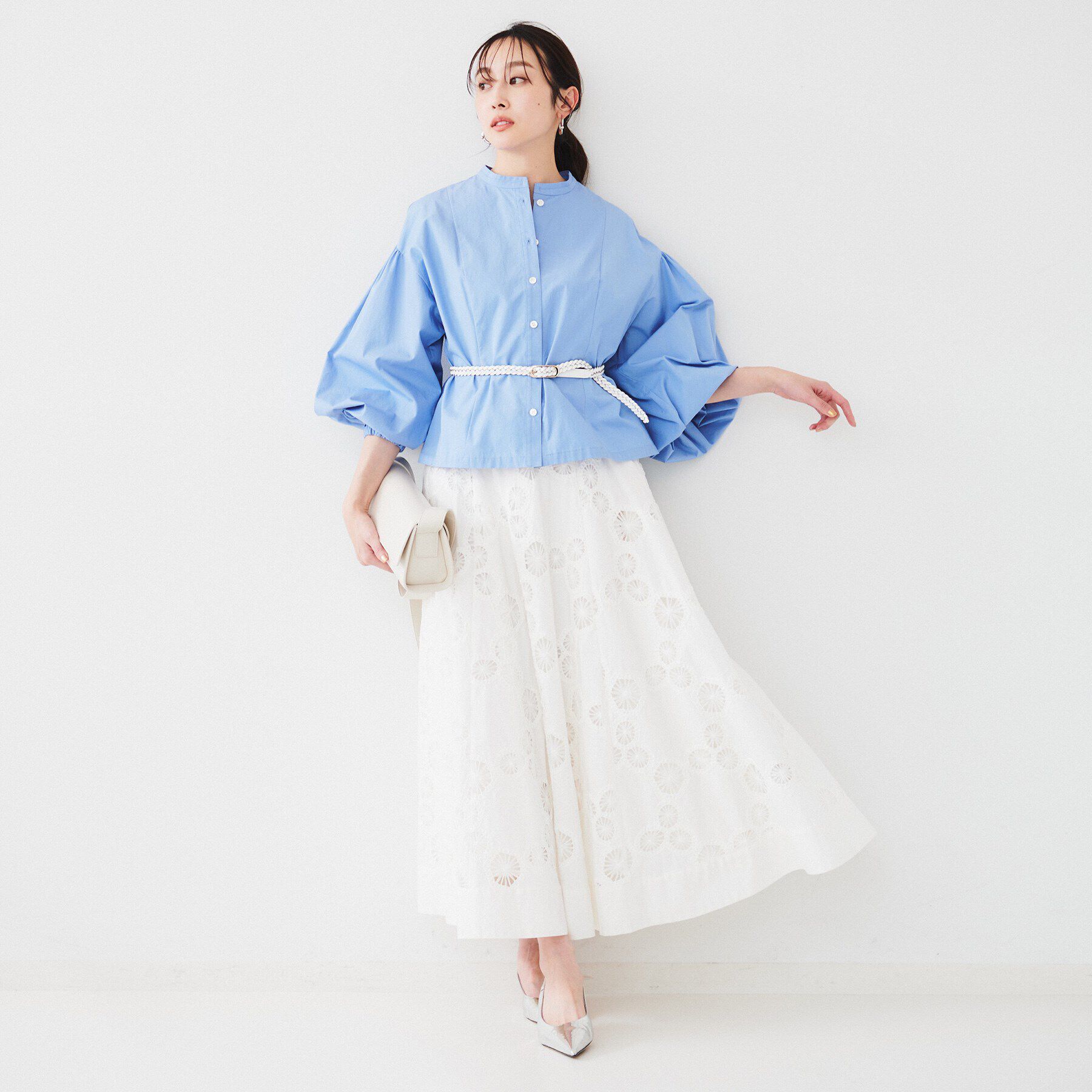 UNTITLED「【体型カバー】タイプライター ボリュームスリーブシャツ」|シャツ・ブラウス|