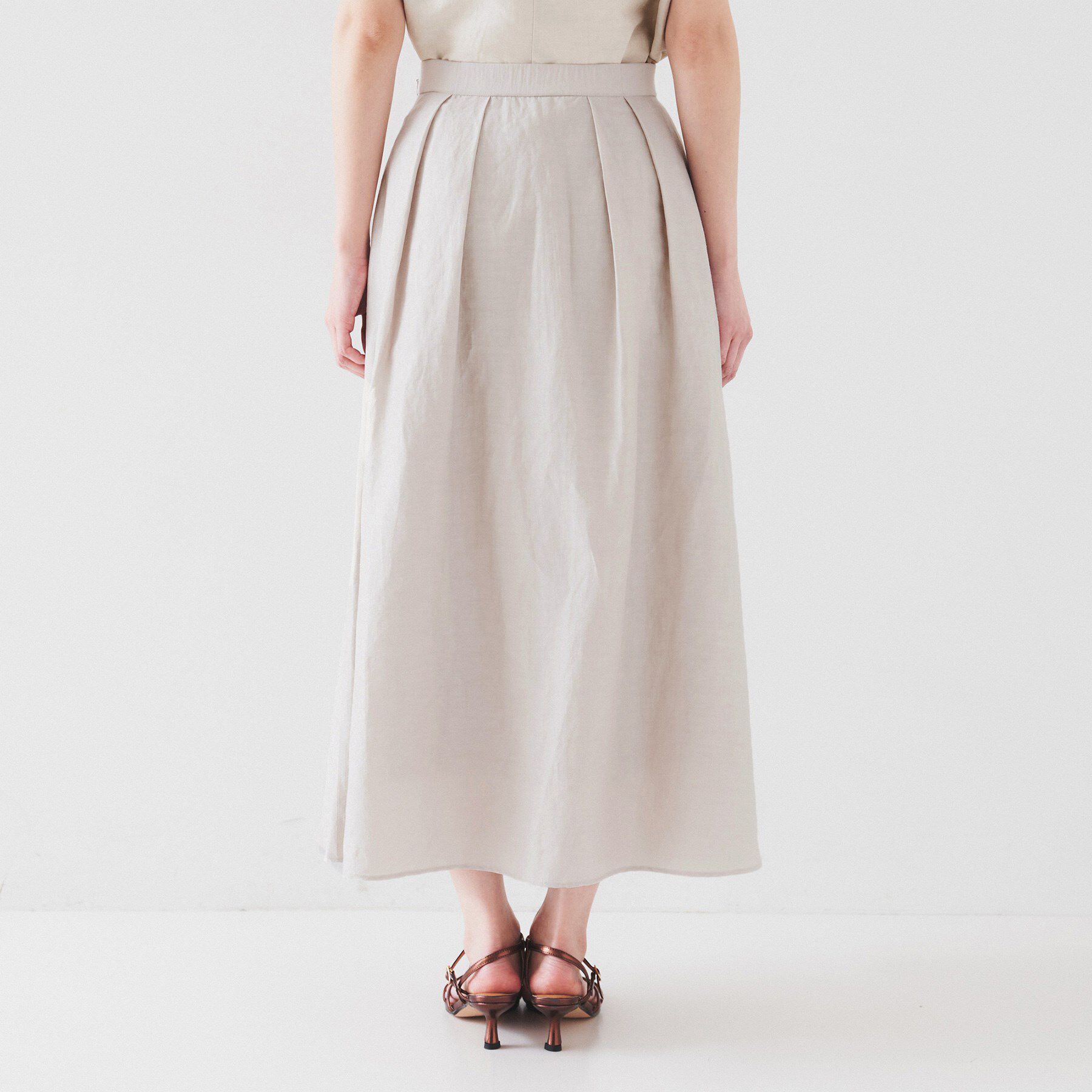 UNTITLED「【セットアップ可能/手洗い可】リネン混フレアスカート」|スカート|