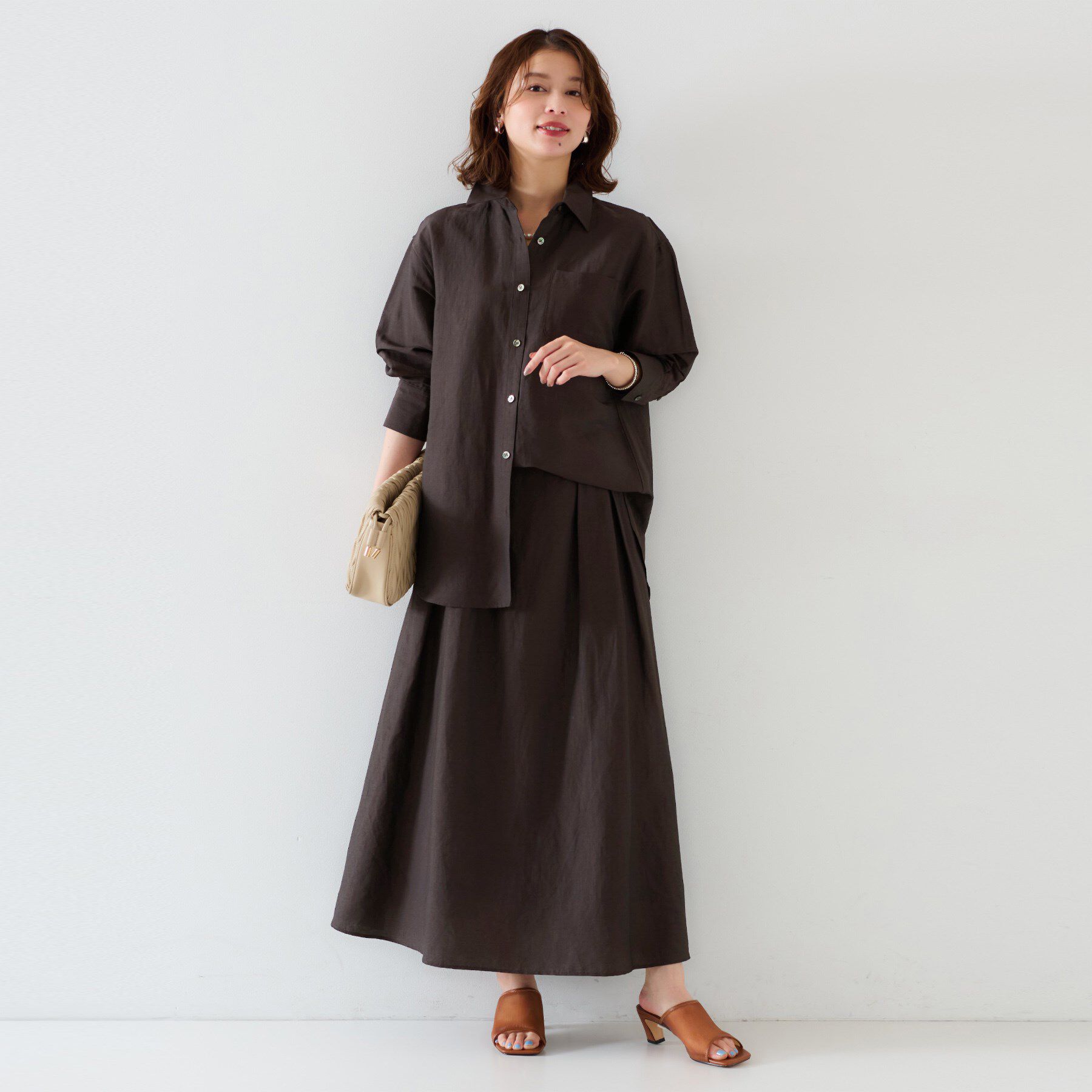 UNTITLED「【セットアップ可能/手洗い可】リネン混 ベーシックシャツ」|シャツ・ブラウス|