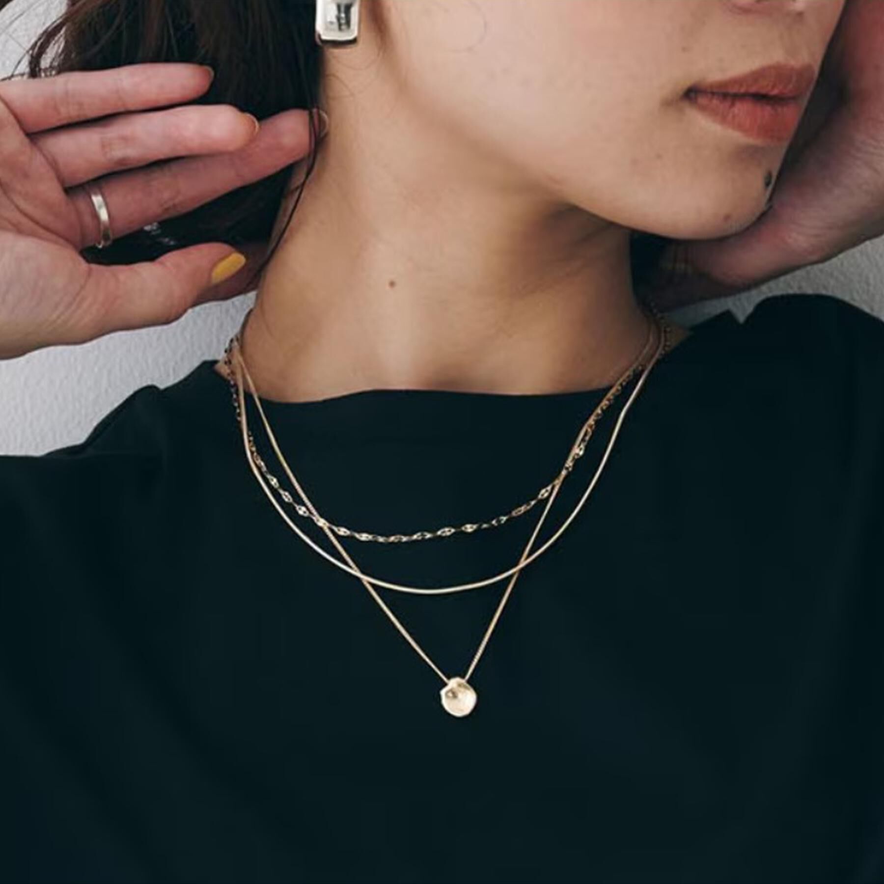 UNTITLED「【ステンレス】レイヤードチェーンネックレス」|ネックレス|