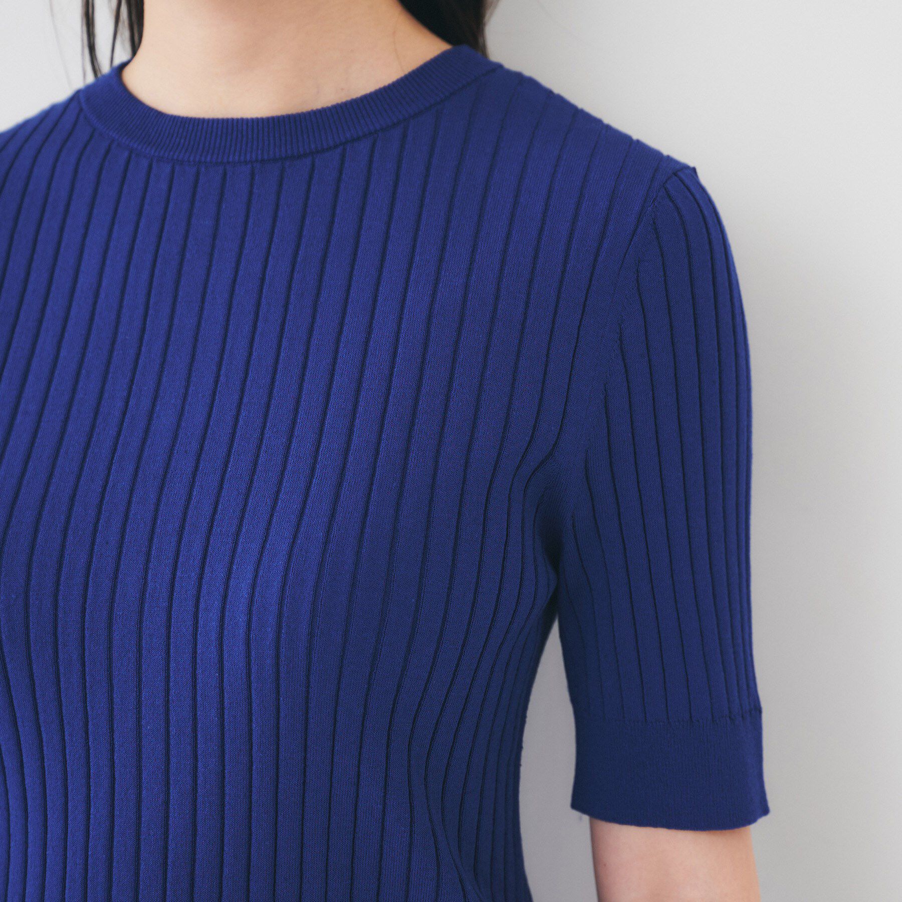 UNTITLED「【五分袖/タイト】コットンリネン2WAYニット」|ニット・セーター|