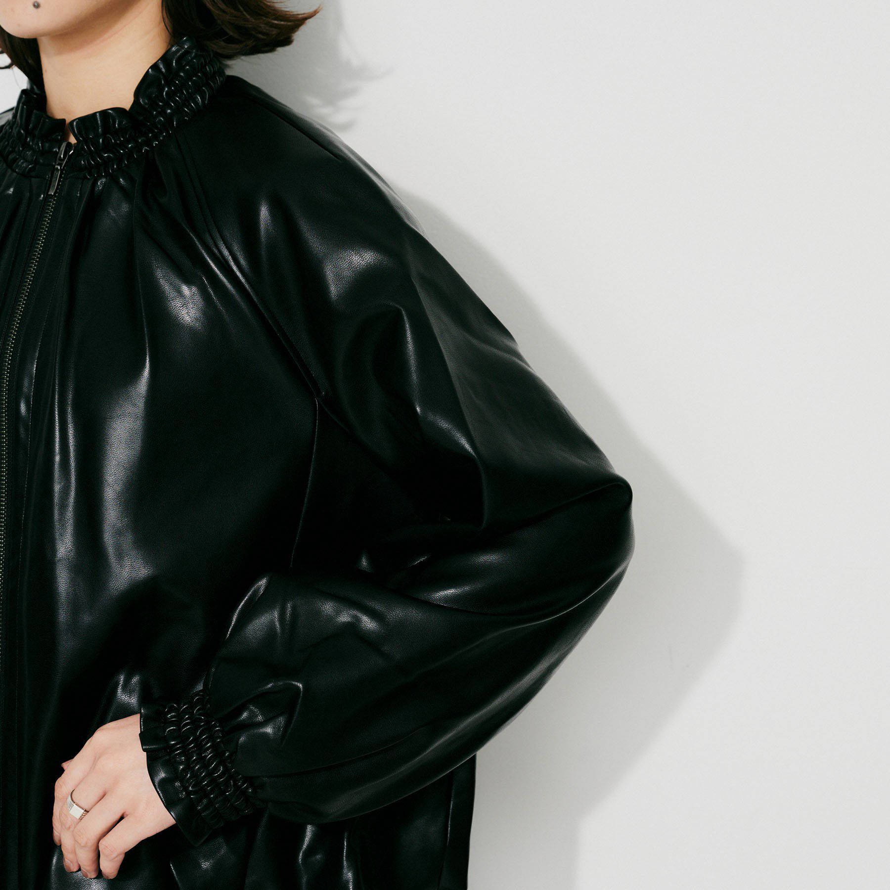 UNTITLED「【MARILYN MOON】ソフトレザー調ブルゾン」|ブルゾン・スタジャン|