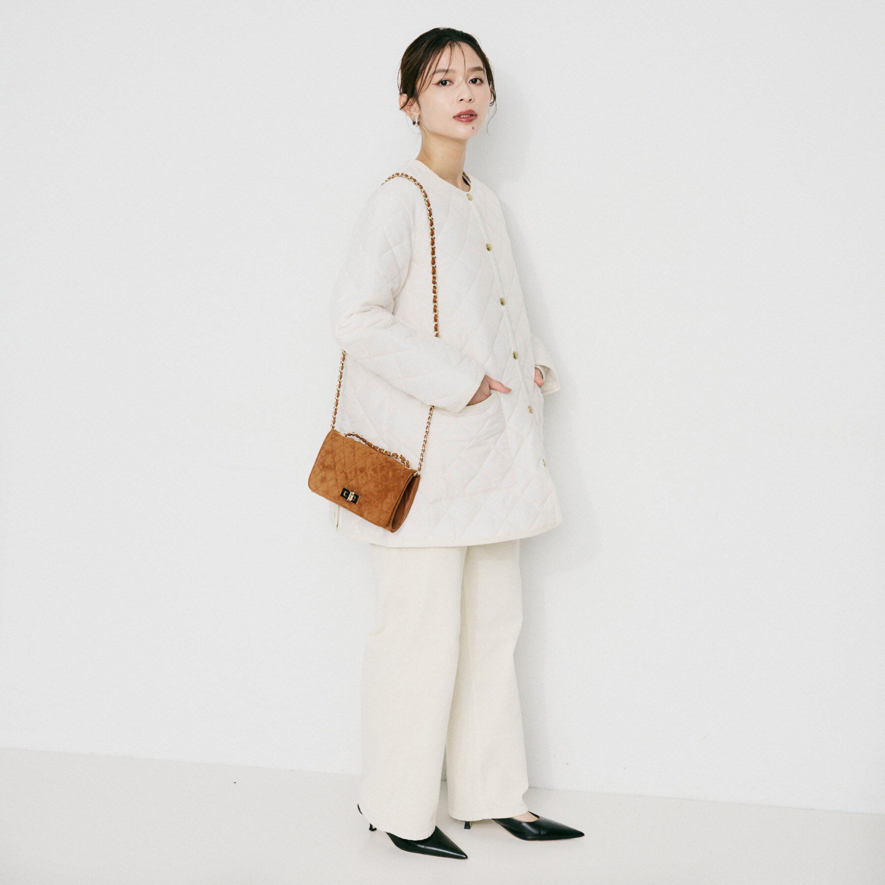 UNTITLED「【 TRADITIONAL WEATHERWEAR 】アークリー Aライン ミドルコート」|ノーカラーコート|