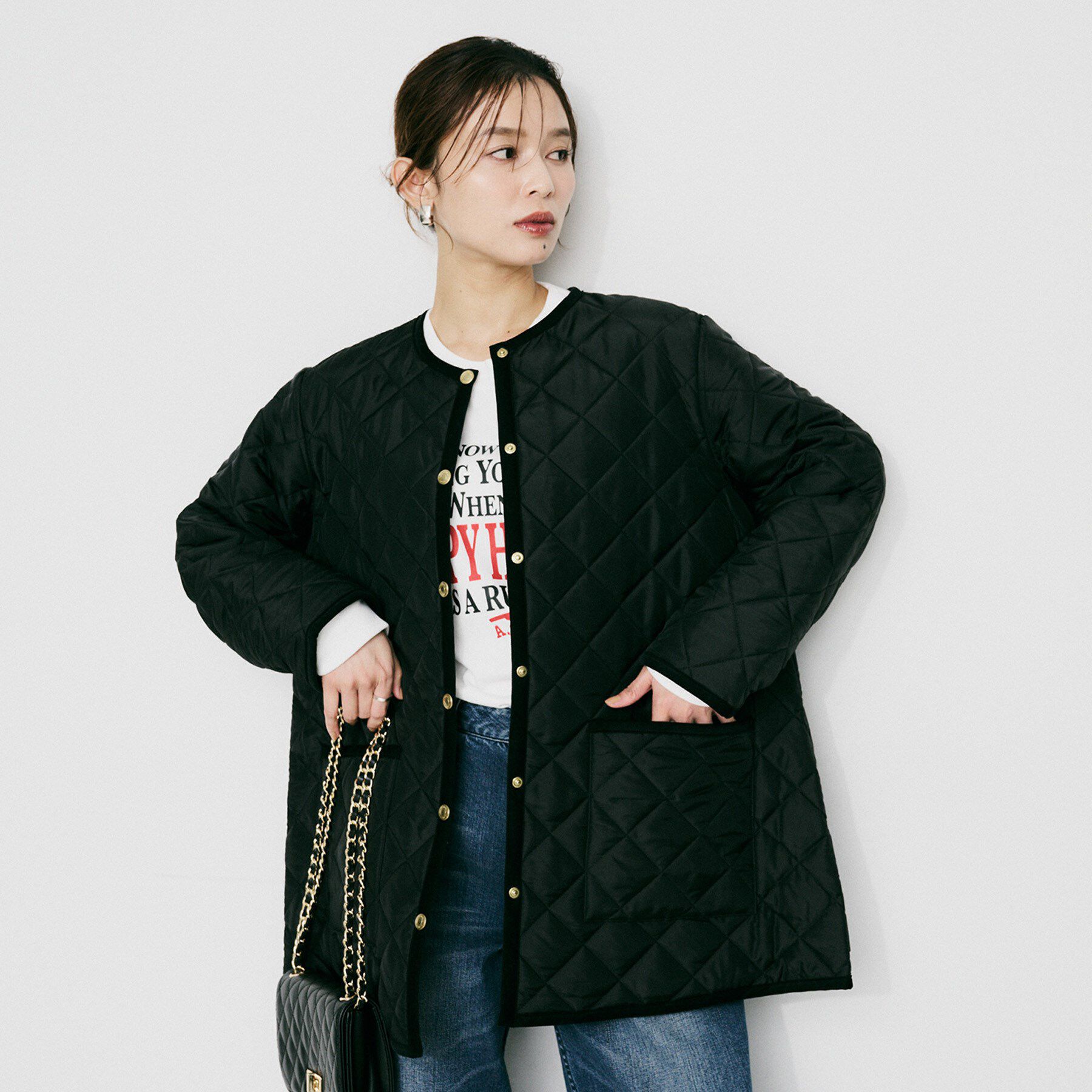 UNTITLED「【 TRADITIONAL WEATHERWEAR 】アークリー Aライン ミドルコート」|ノーカラーコート|