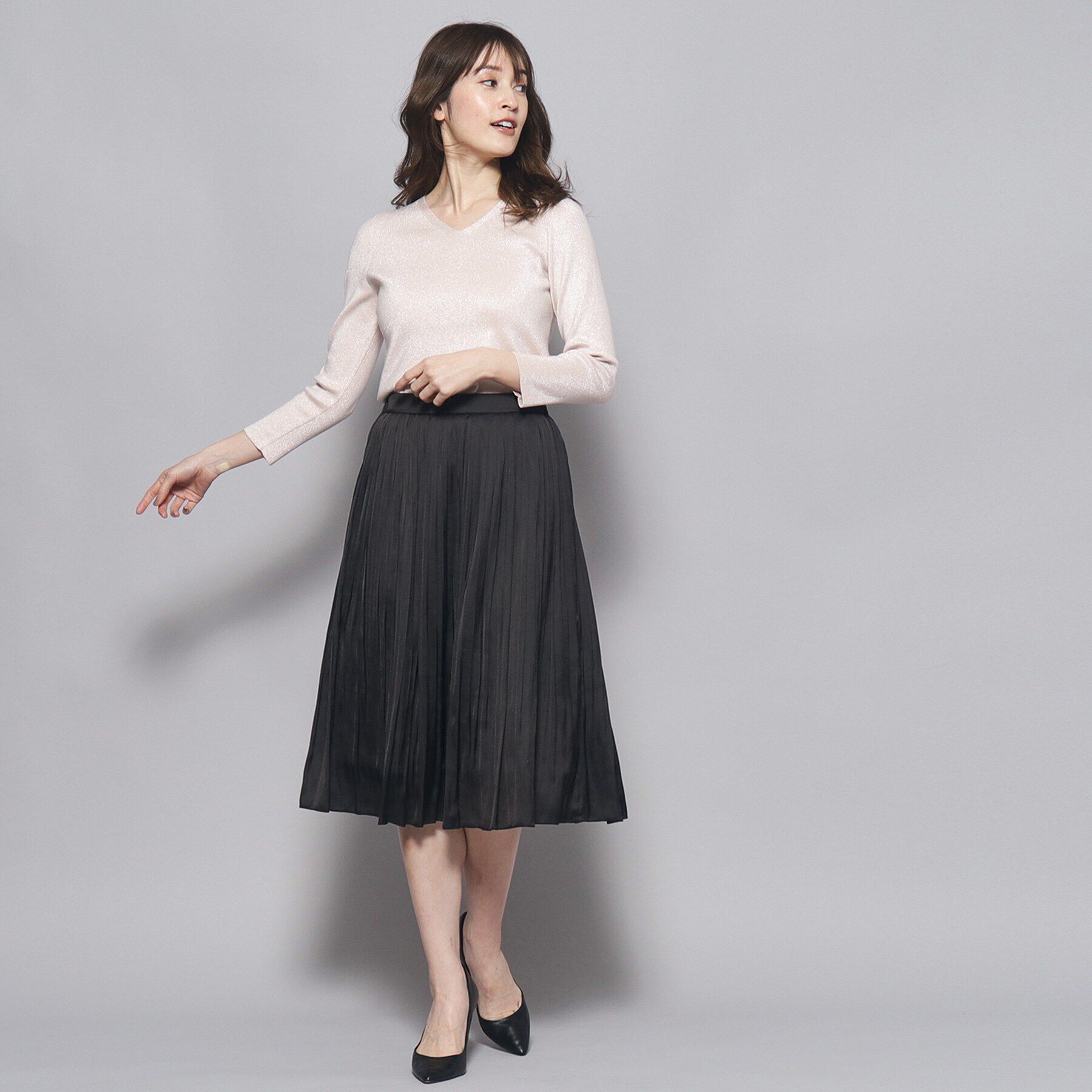 COUP DE CHANCE「【洗える／Vネック】華やかなラメ入りニットプルオーバー」|ニット・セーター|