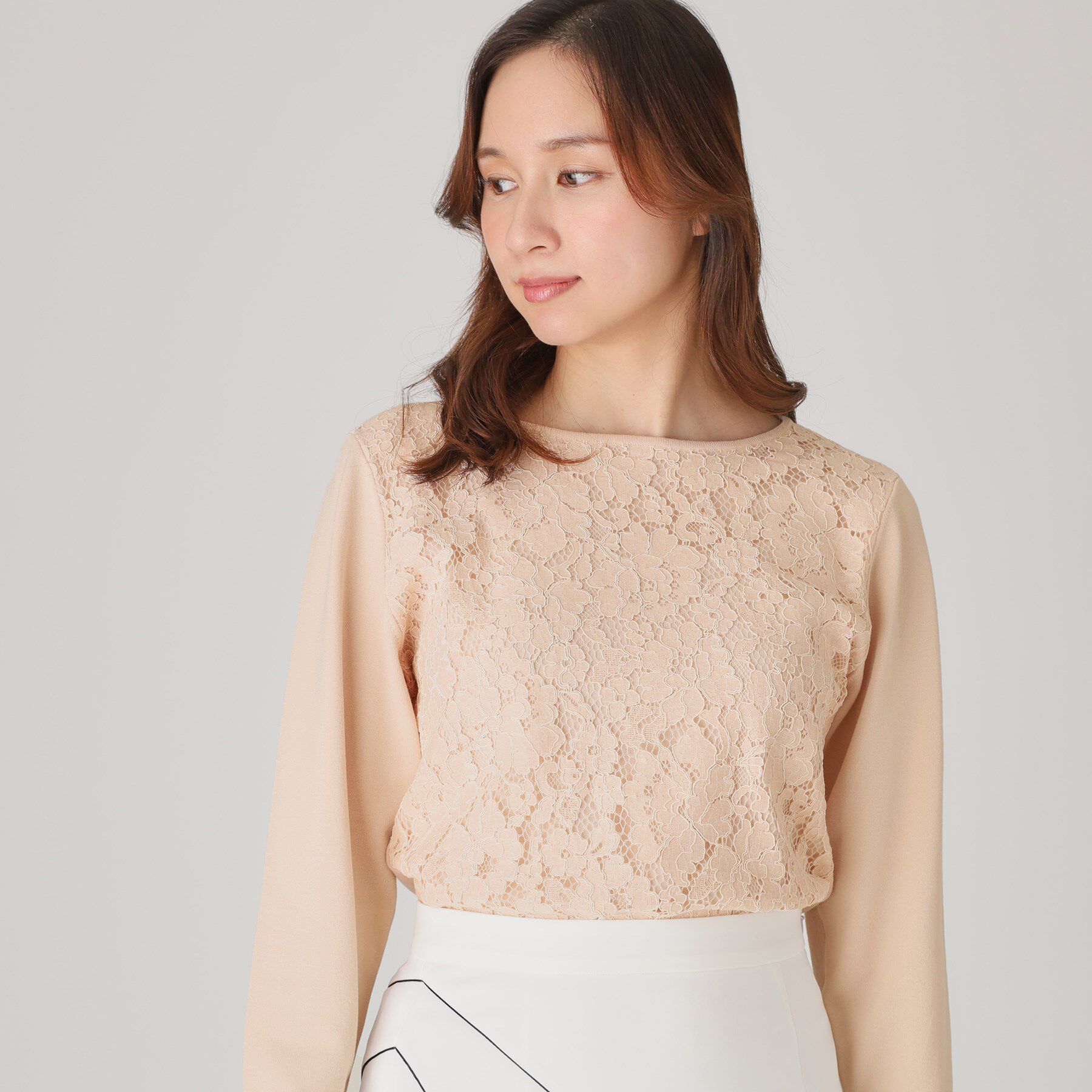 COUP DE CHANCE「【洗える】レース使いニットプルオーバー」|ニット・セーター|