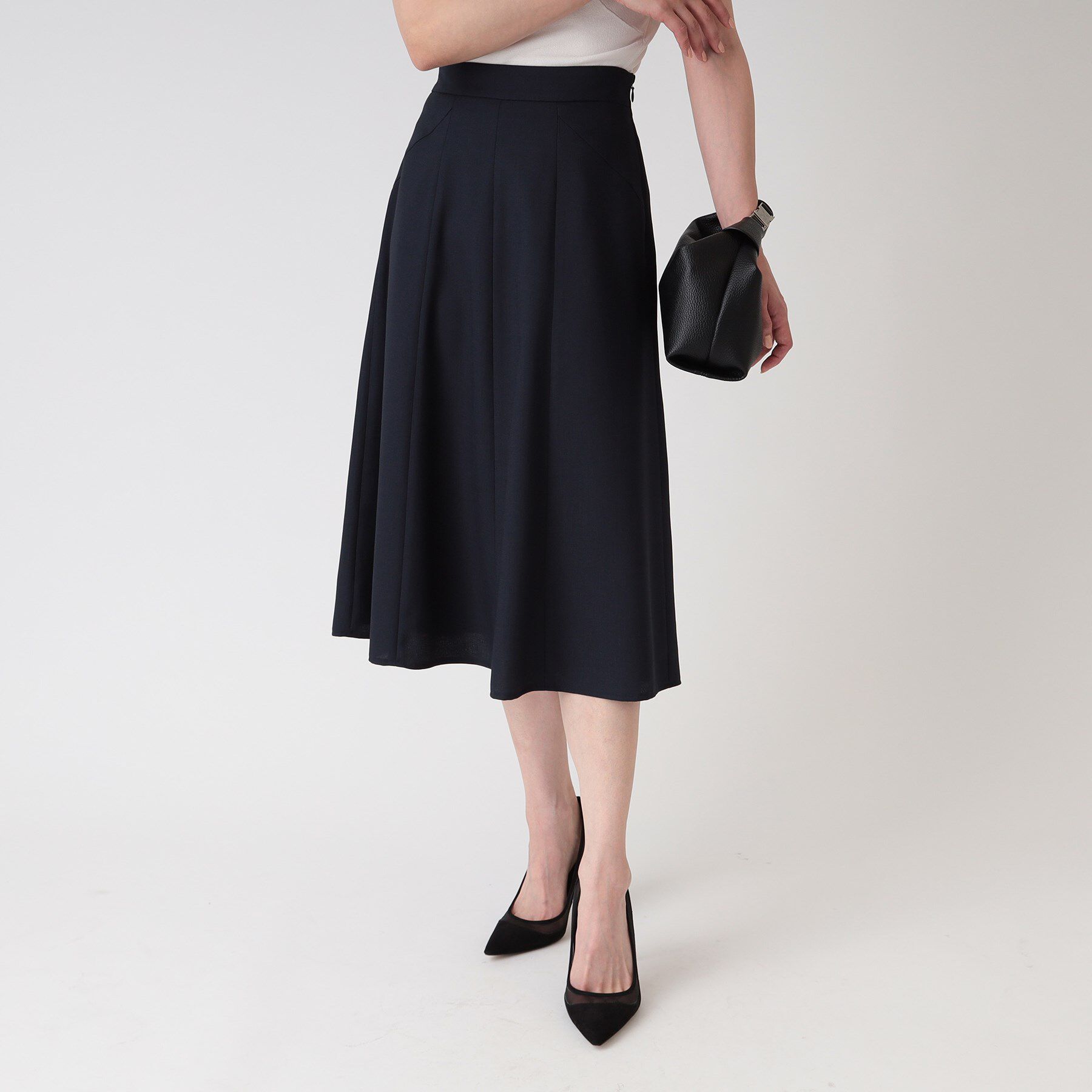 COUP DE CHANCE「【洗える／日本製】フレアスカート」|スカート|ネイビー(094)