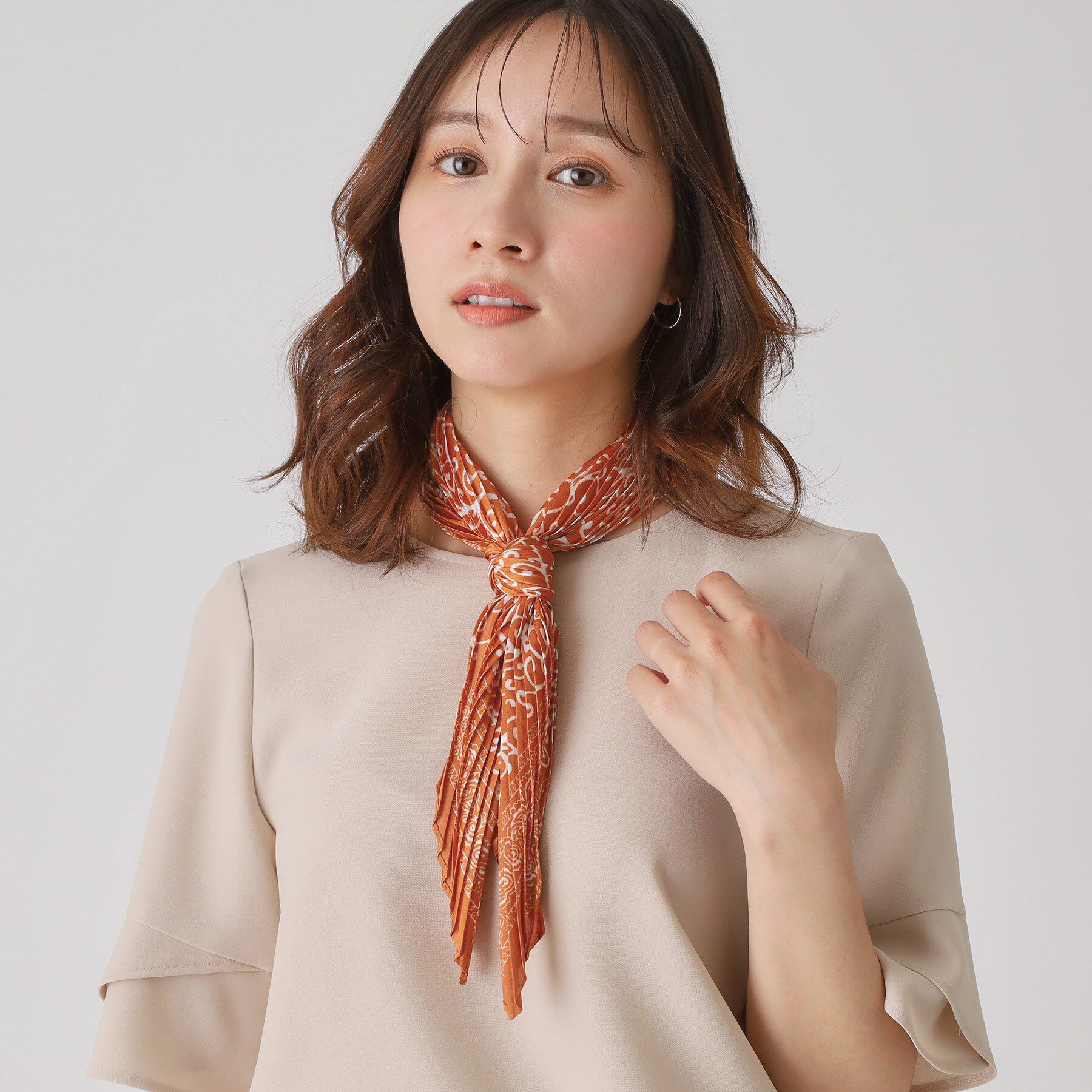 COUP DE CHANCE「アラベスクプリーツスカーフ／旬カラー／バックやヘアにもアレンジ」|バンダナ・スカーフ|