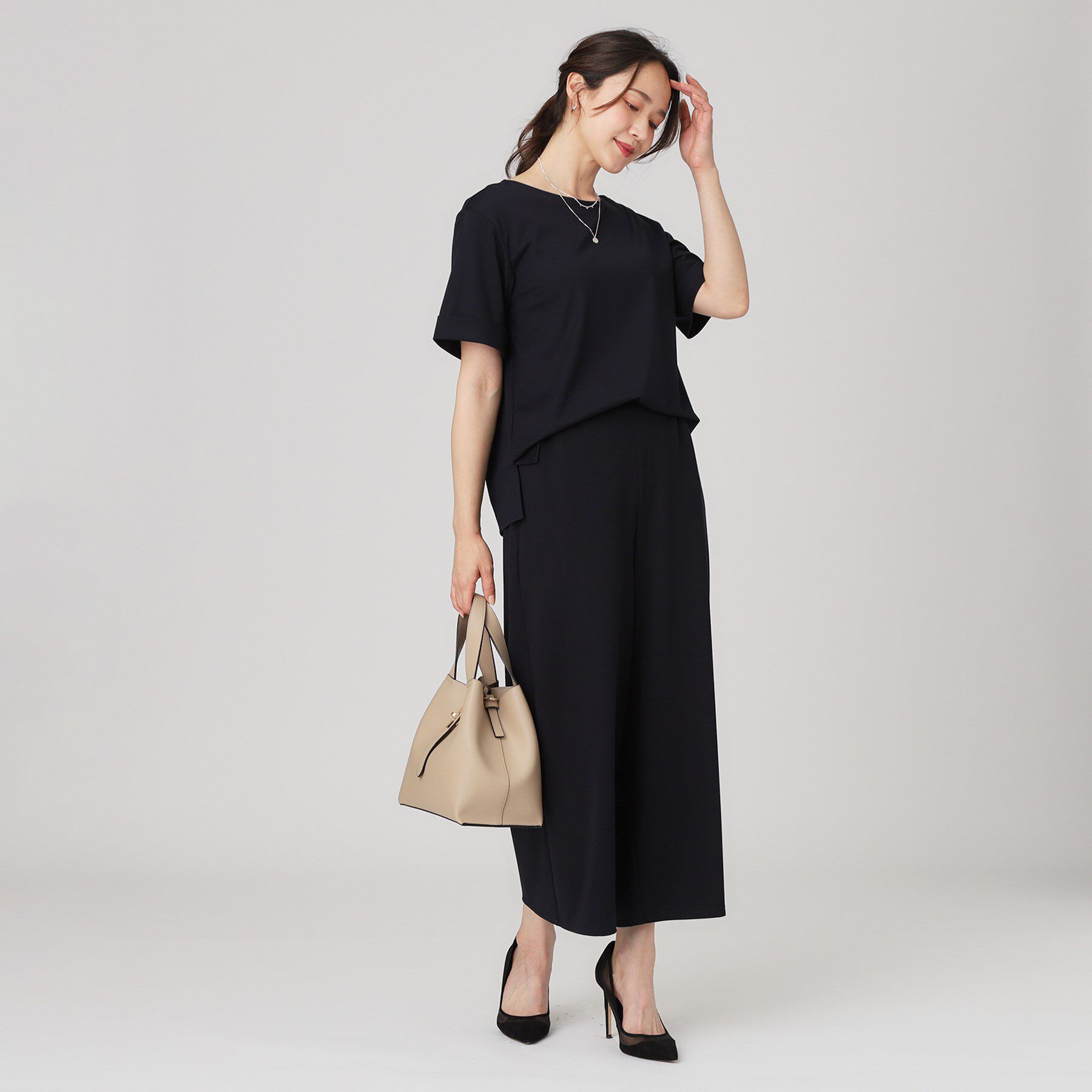 COUP DE CHANCE「【手洗い可／ウエストゴム】ジャージワイドパンツ」|その他|