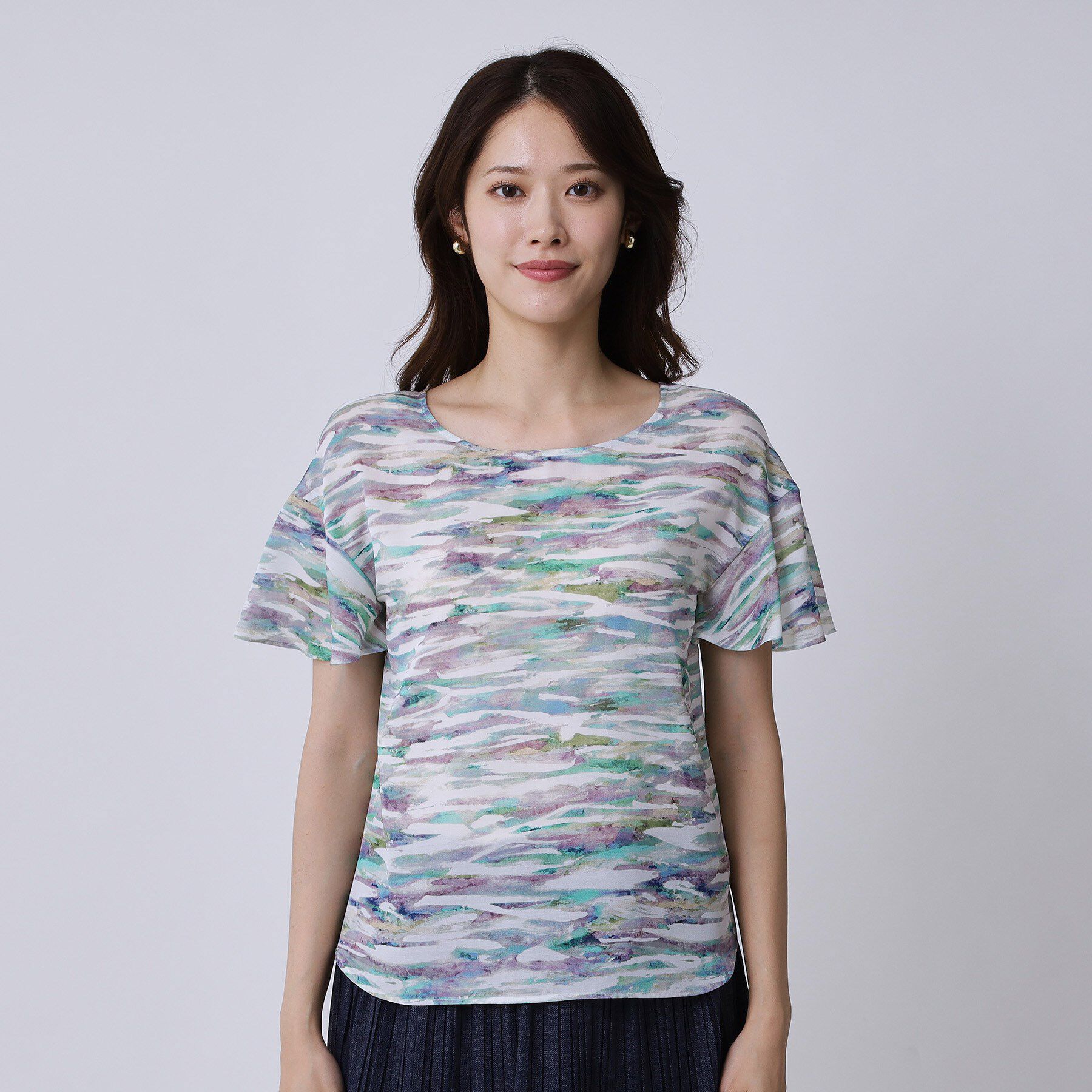 COUP DE CHANCE「【手洗い可／日本製】プリント柄ブラウス」|シャツ・ブラウス|