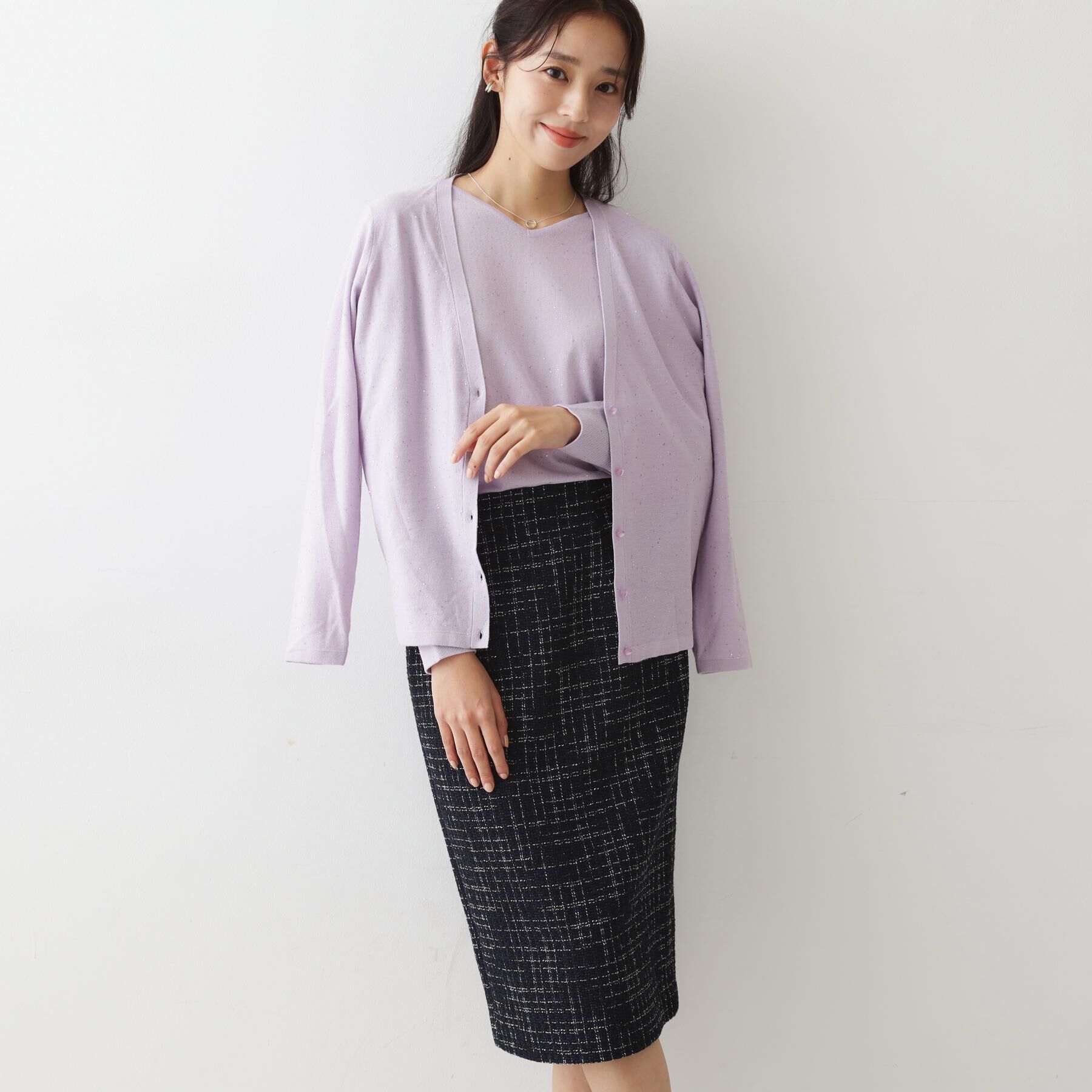 COUP DE CHANCE「【手洗い可】スパンコール入ニットカーディガン」|カーディガン|