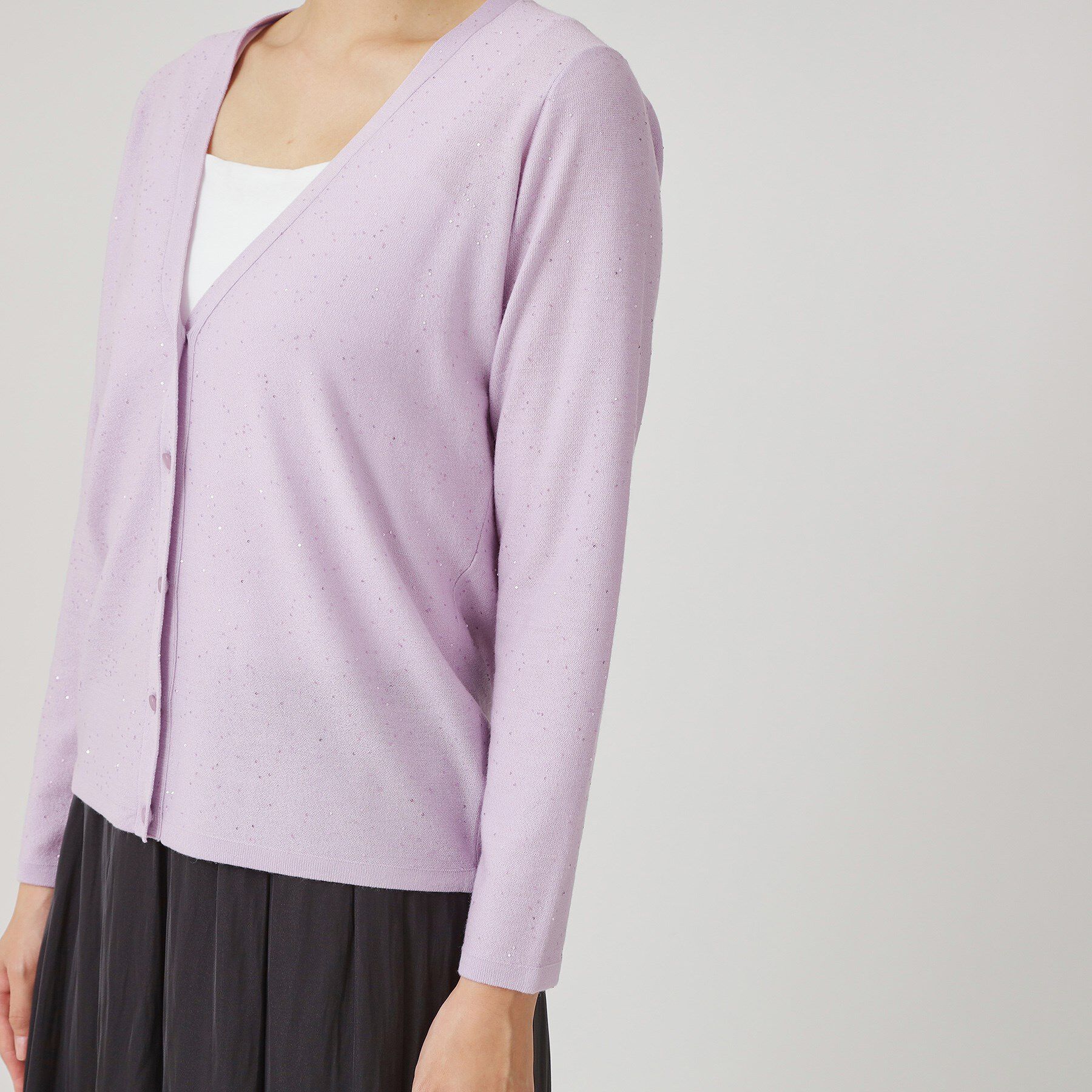 COUP DE CHANCE「【手洗い可】スパンコール入ニットカーディガン」|カーディガン|