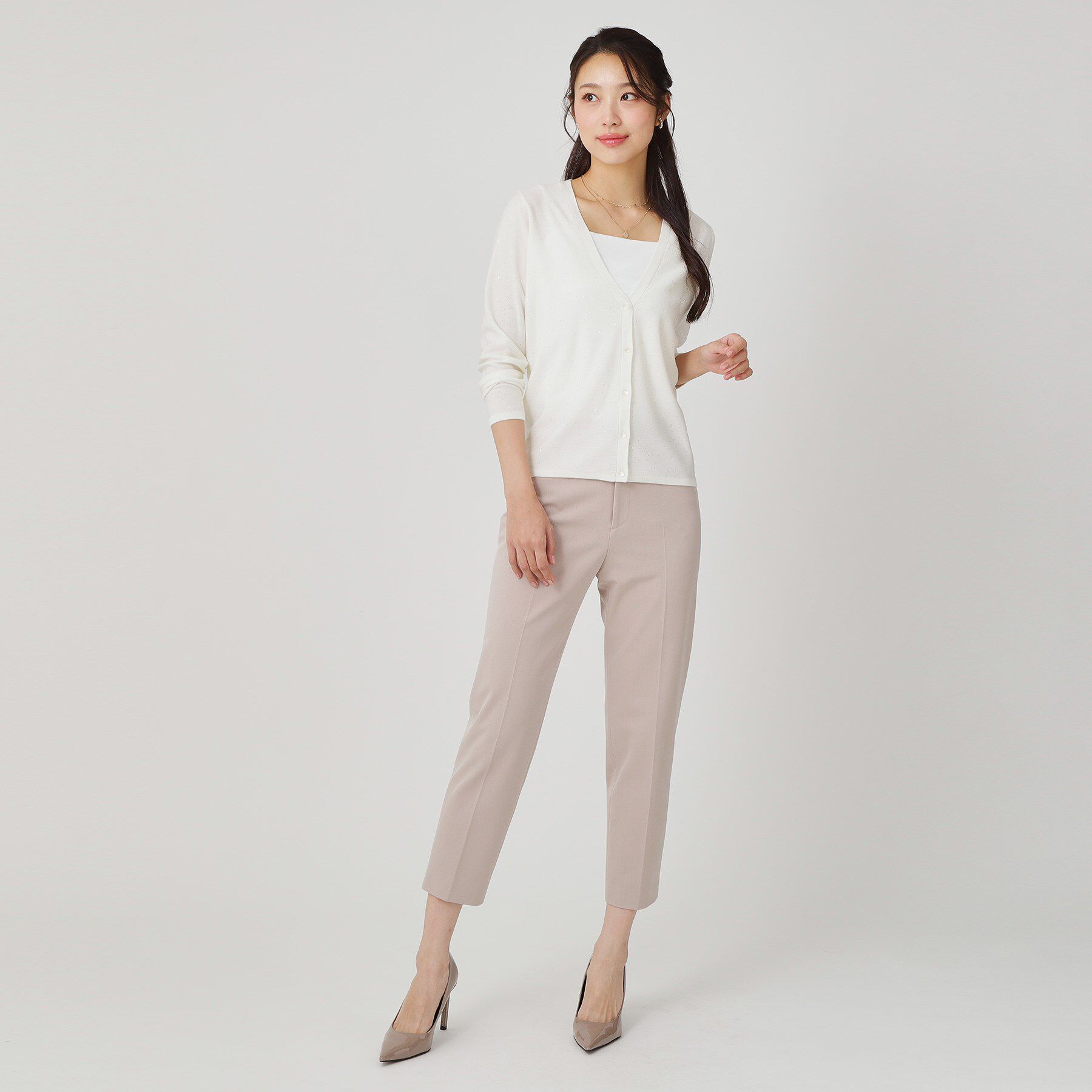 COUP DE CHANCE「【手洗い可】スパンコール入ニットカーディガン」|カーディガン|