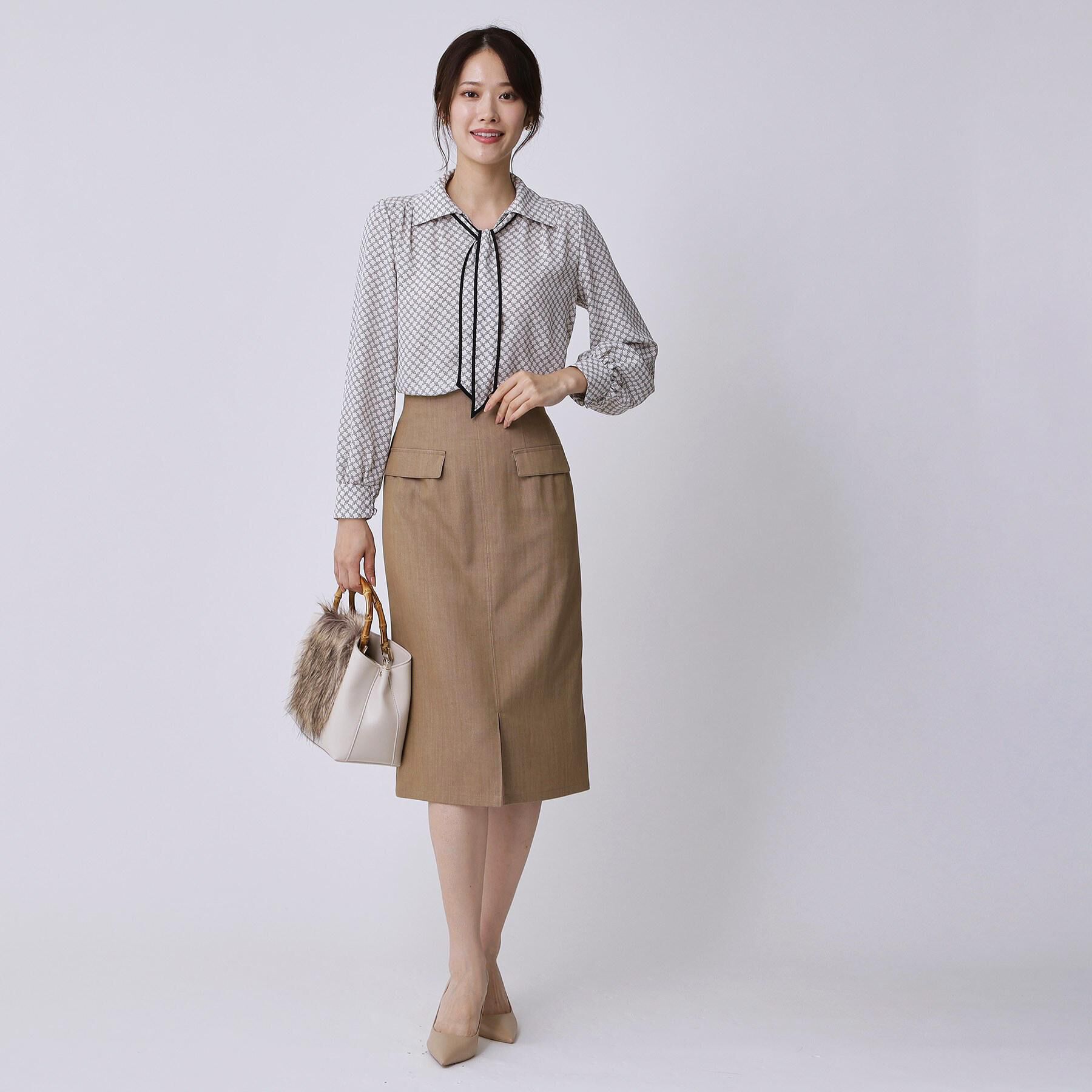 COUP DE CHANCE「【手洗い可／ボウタイ取外し可】配色パイピングボウブラウス」|シャツ・ブラウス|