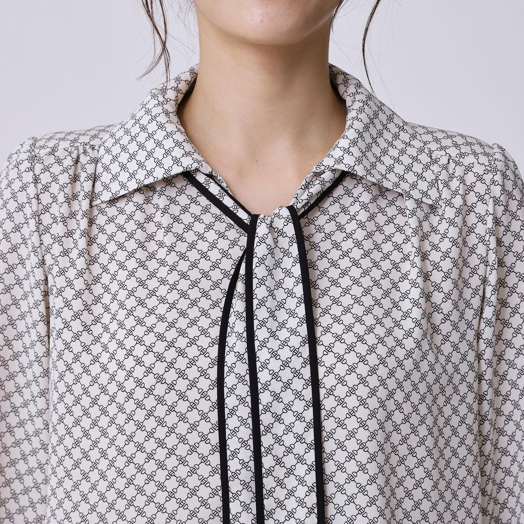 COUP DE CHANCE「【手洗い可／ボウタイ取外し可】配色パイピングボウブラウス」|シャツ・ブラウス|