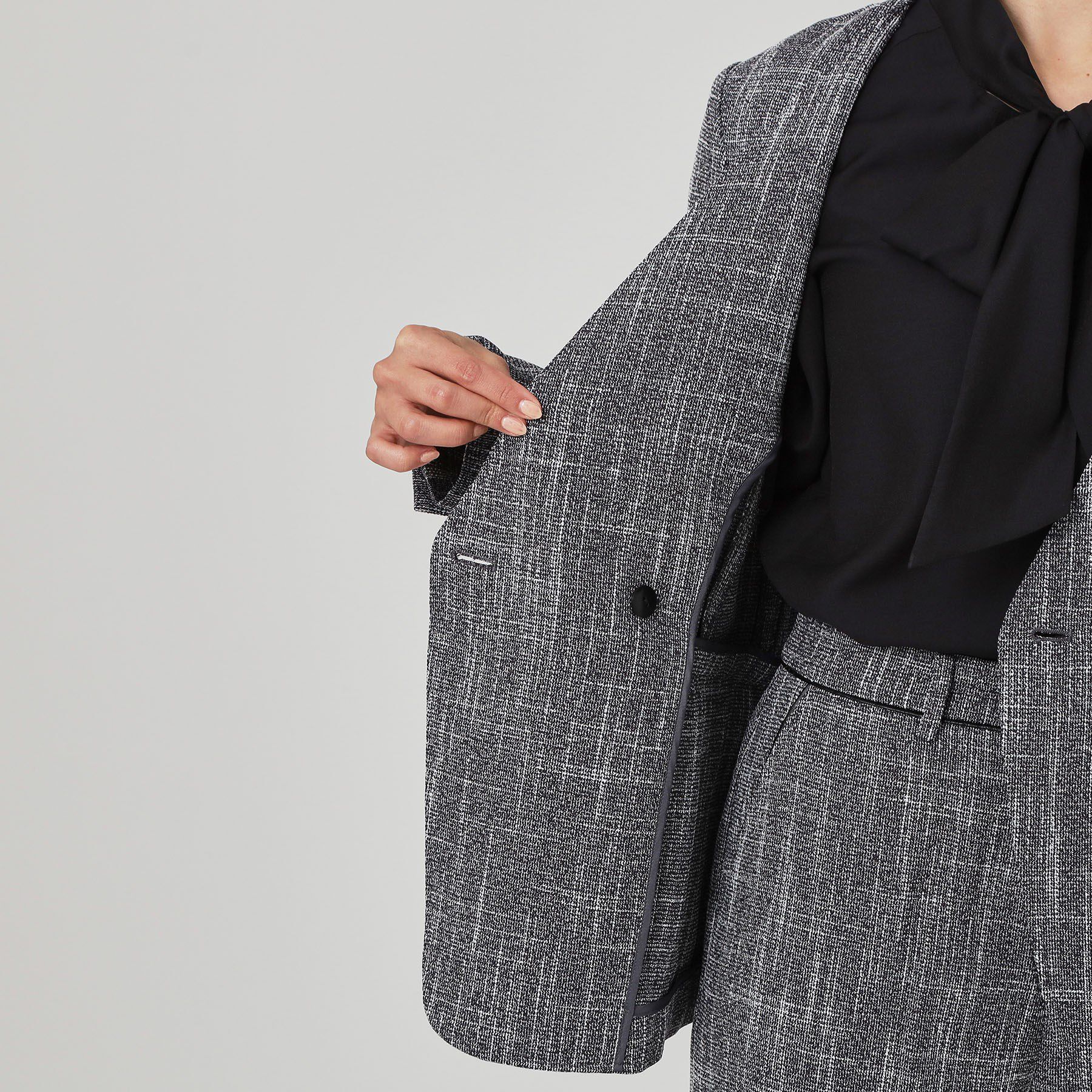 COUP DE CHANCE「【手洗い可／日本製／裏無し／セットアップ可】ツィード見えノーカラージャケット」|ノーカラージャケット|