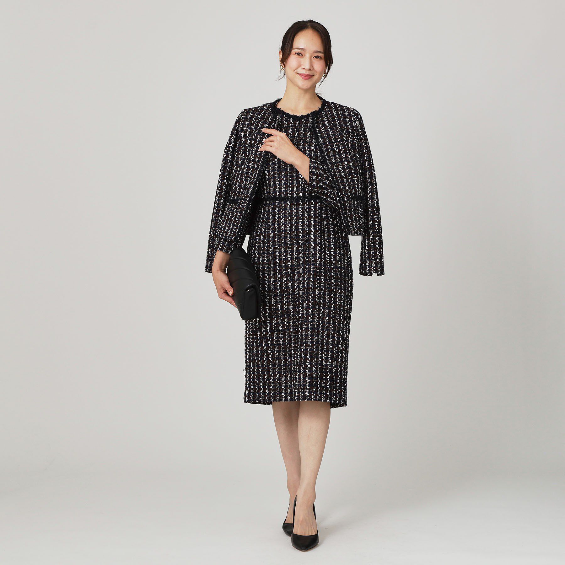 COUP DE CHANCE「【日本製／セットアップ可】ファンシーツィードのワンピース」|ワンピース|