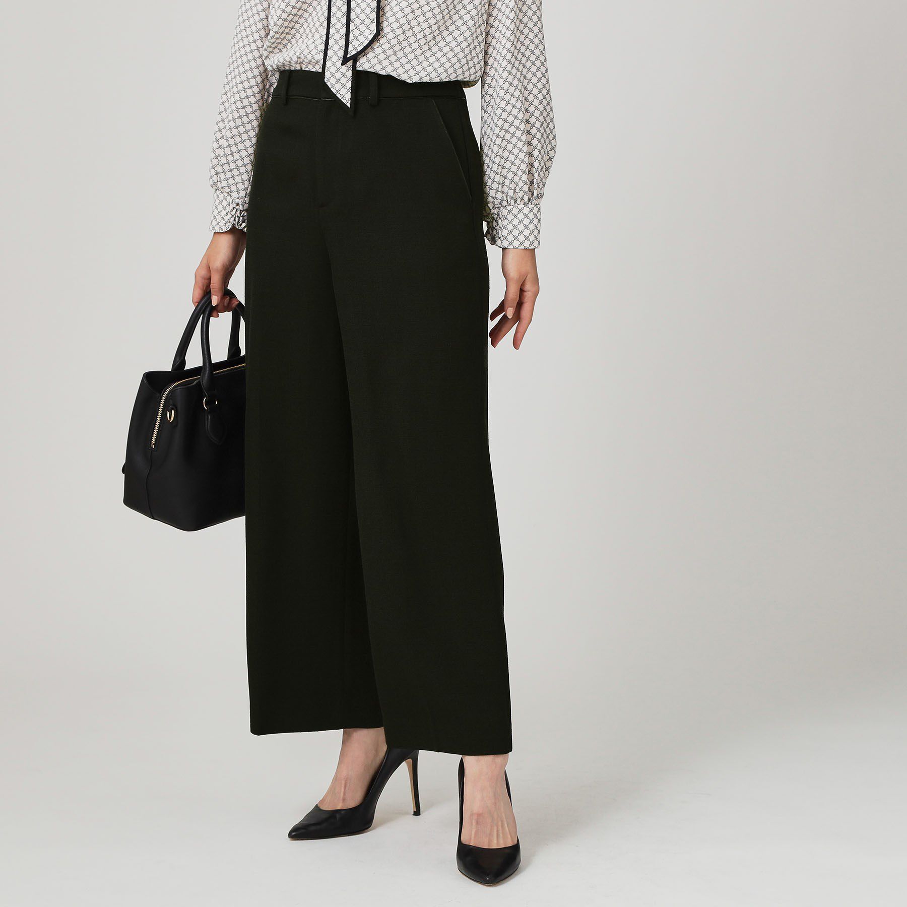 COUP DE CHANCE「【手洗い可／日本製／セットアップ可】ツィード見えワイドパンツ」|その他|ブラック(019)