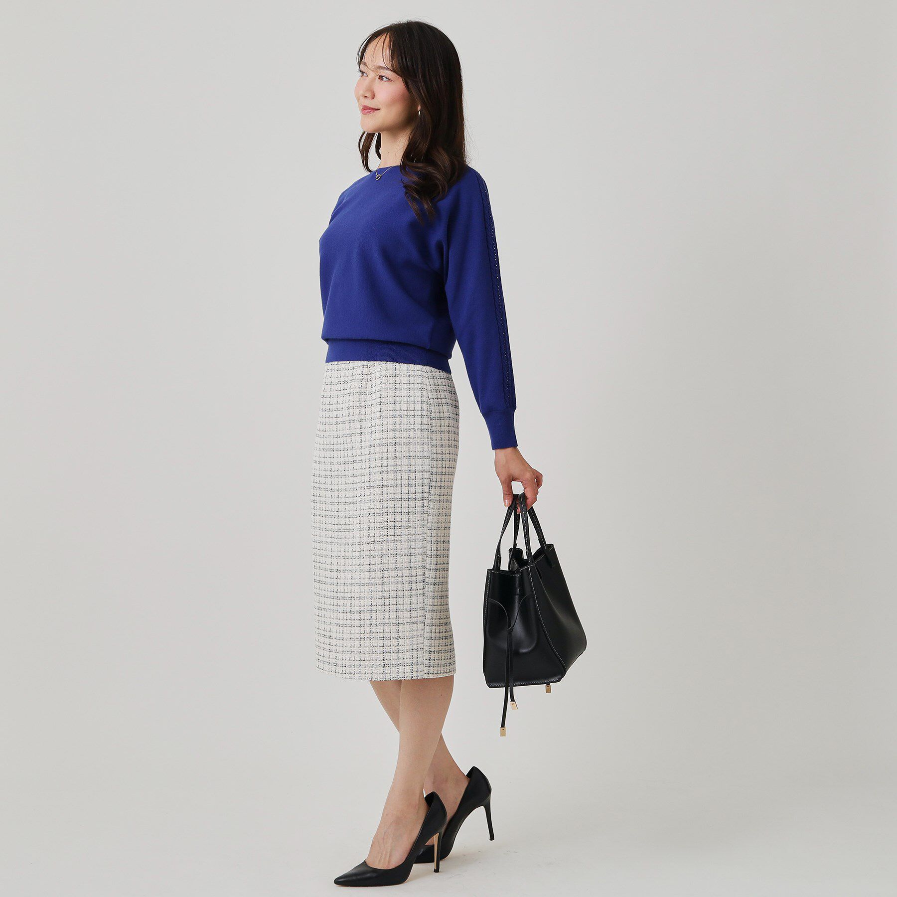 COUP DE CHANCE「【手洗い可】ケーブルビーズ袖デザインニット」|ニット・セーター|