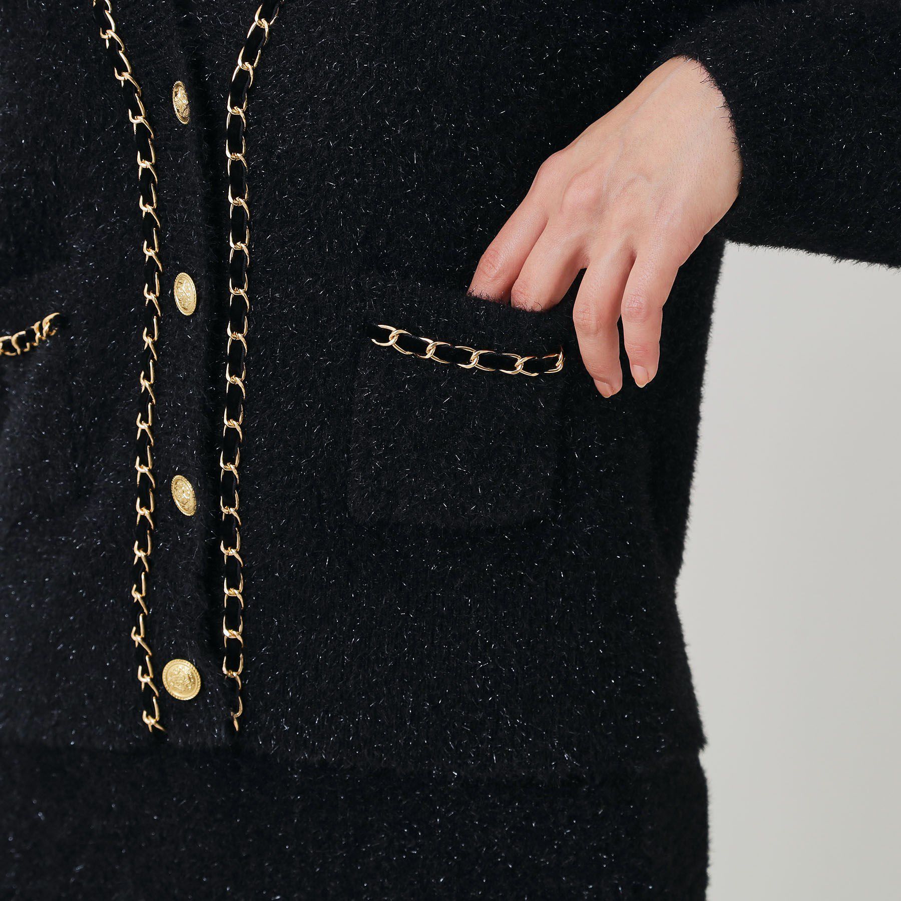 COUP DE CHANCE「【手洗い可／セットアップ可】チェーンブレード付カーディガン」|カーディガン|