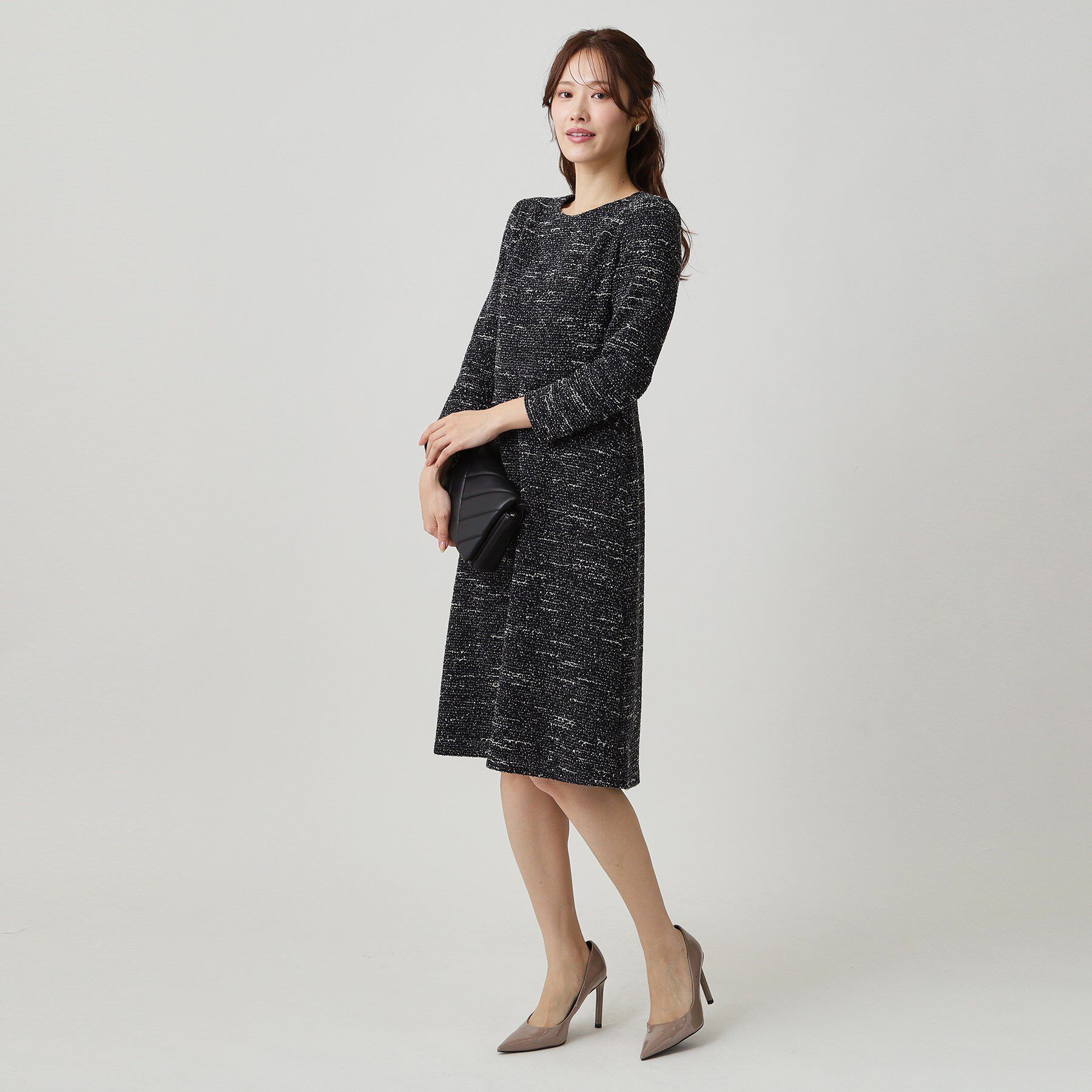 COUP DE CHANCE「【手洗い可／日本製／伸縮性】ツイード見えワンピース」|ワンピース|