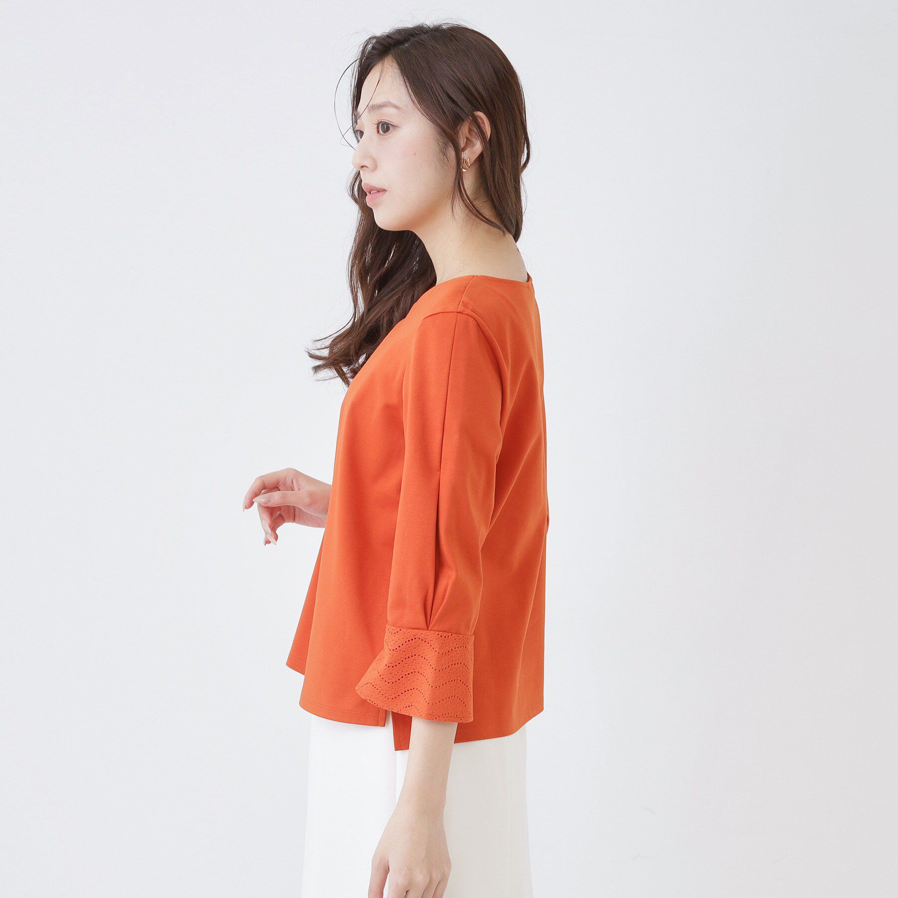 COUP DE CHANCE「【手洗い可／日本製】レースドッキングのカットソー」|Tシャツ・カットソー|