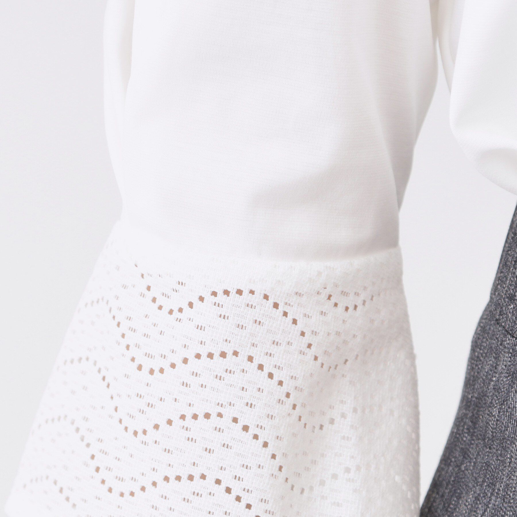 COUP DE CHANCE「【手洗い可／日本製】レースドッキングのカットソー」|Tシャツ・カットソー|