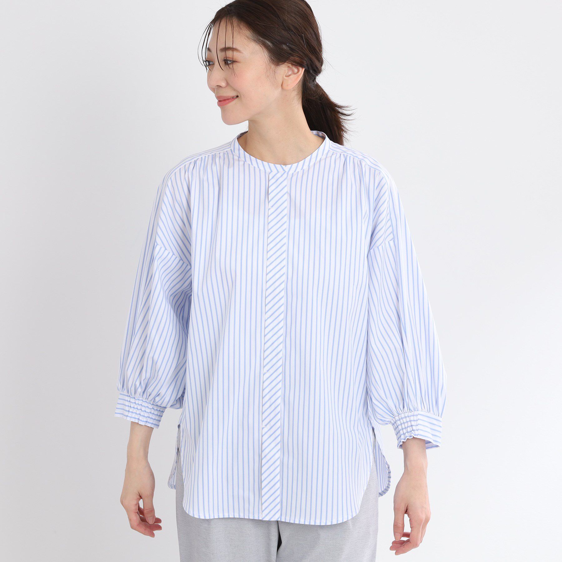 Reflect「【夏SALE／E‐QUALITY／手洗い可】ストライプシャツ」|シャツ・ブラウス|