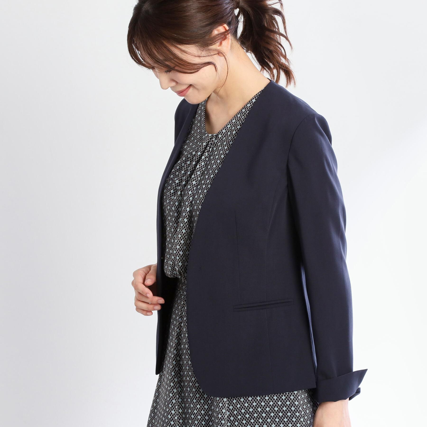 Reflect「【洗える／セットアップ可】ノーカラージャケット」|ノーカラージャケット|