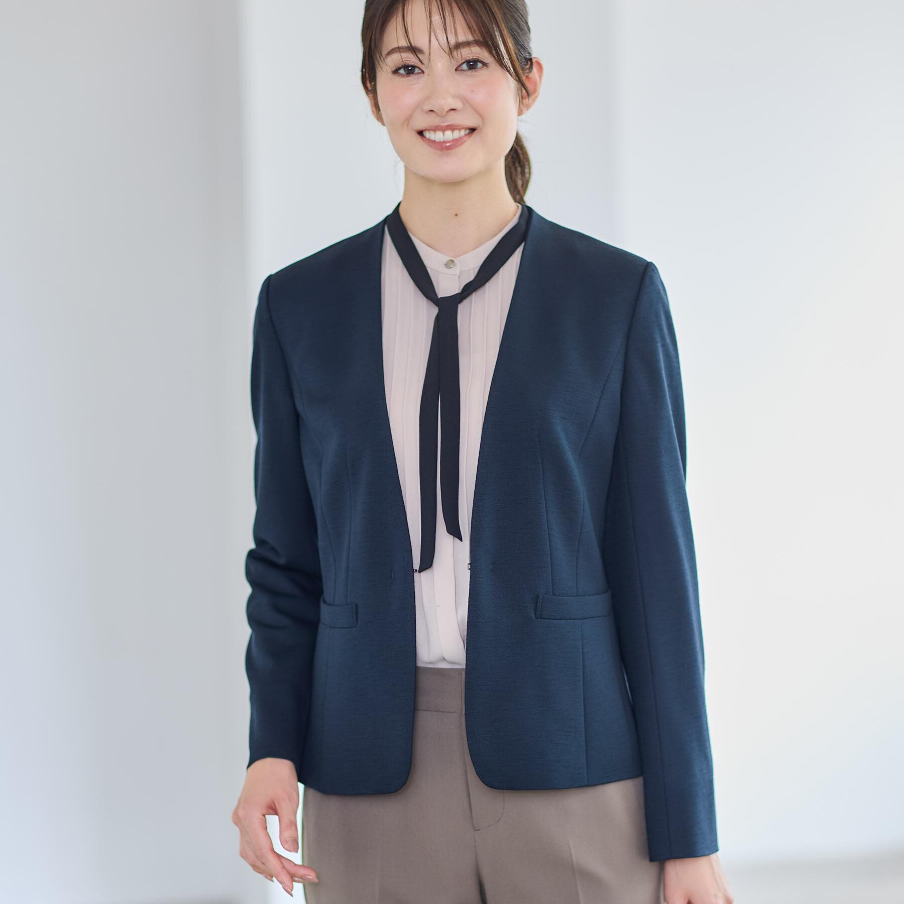 Reflect「【匠シリーズ／すっきり見え／セットアップ可】匠ジャケット／ノーカラー」|ノーカラージャケット|