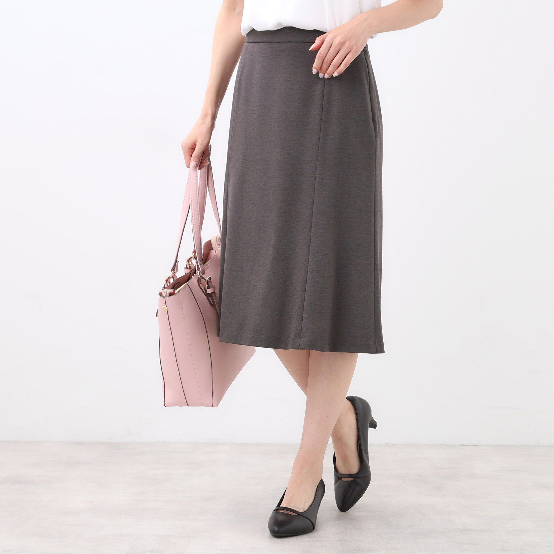 Reflect「【匠シリーズ／すっきり細見え／セットアップ可】ソフトフレアスカート」|スカート|トープ(054)