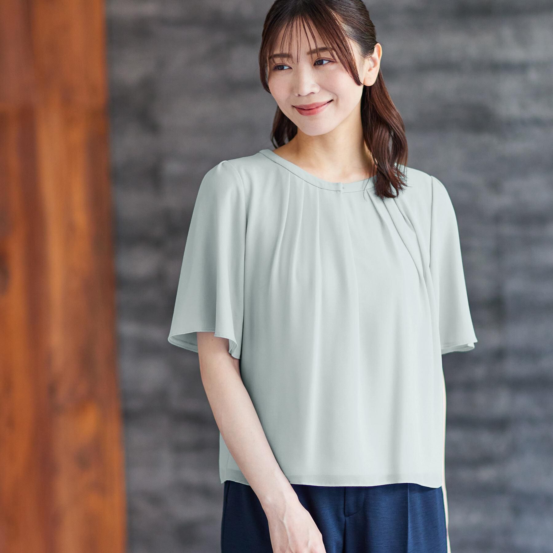 Reflect「【一枚着で着映え◎／ジャケットのインナーにも】フロント開きブラウス」|シャツ・ブラウス|