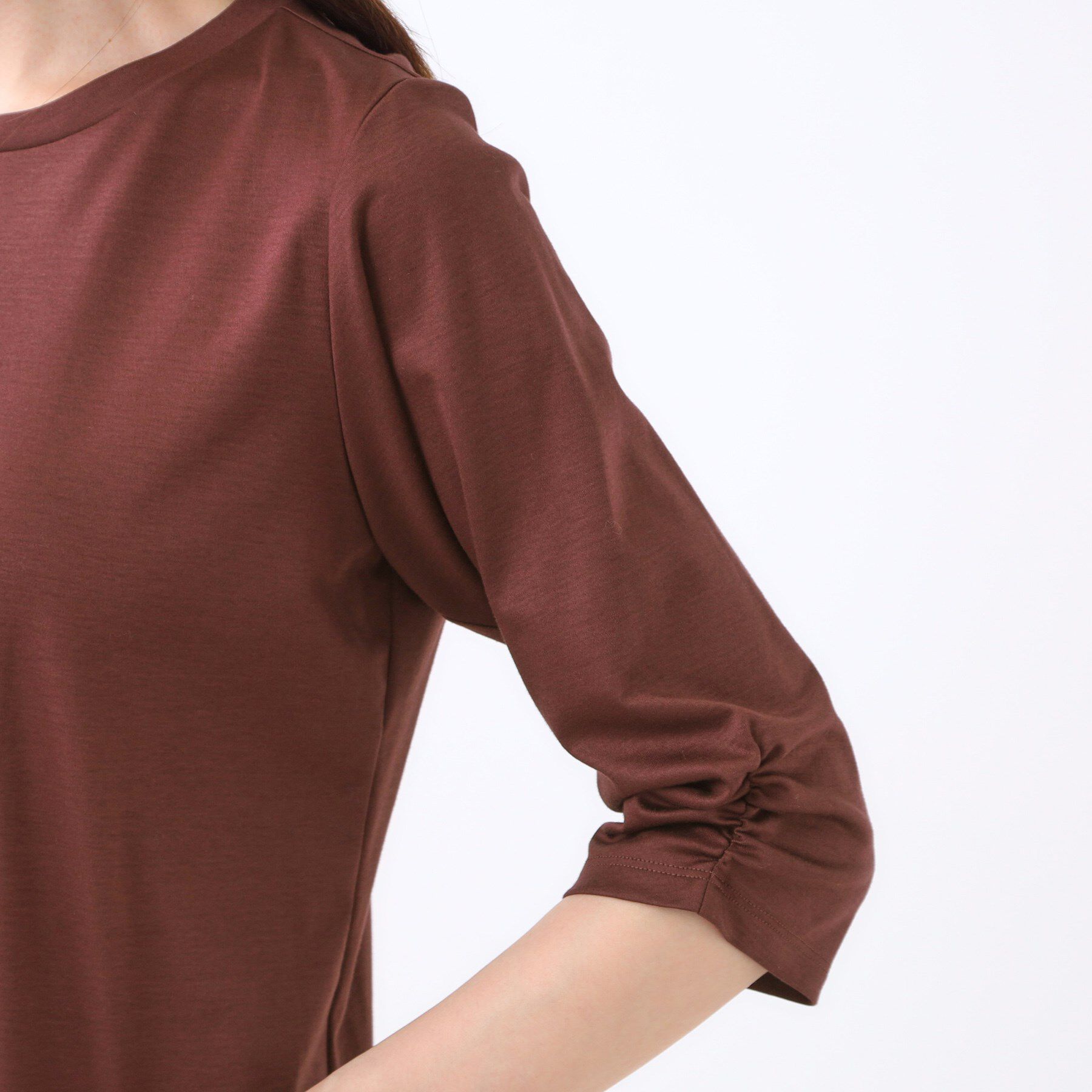 Reflect「【アウターを着てもすっきり／手洗い可／インナーにおすすめ◎】六分袖プルオーバージャージ」|Tシャツ・カットソー|