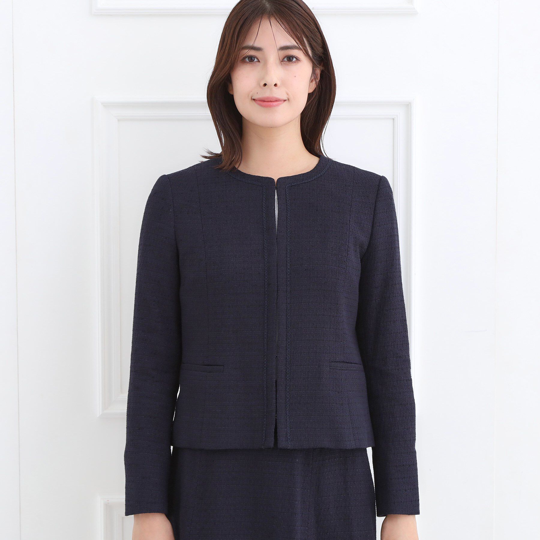 Reflect「【フォーマル／入卒／セットアップ可】ツイードジャケット」|ノーカラージャケット|