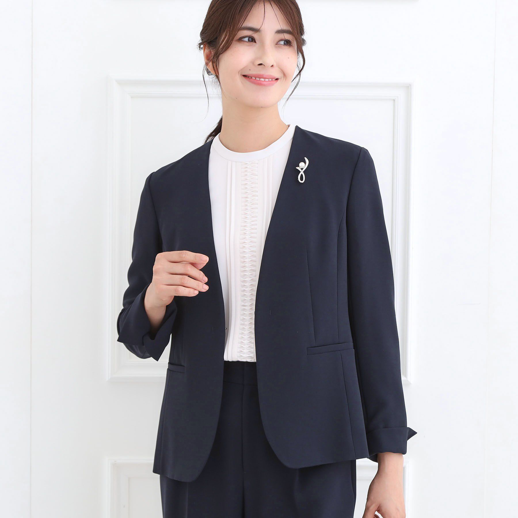 Reflect「【フォーマル／入卒／通勤／セットアップ可】ノーカラージャケット」|ノーカラージャケット|