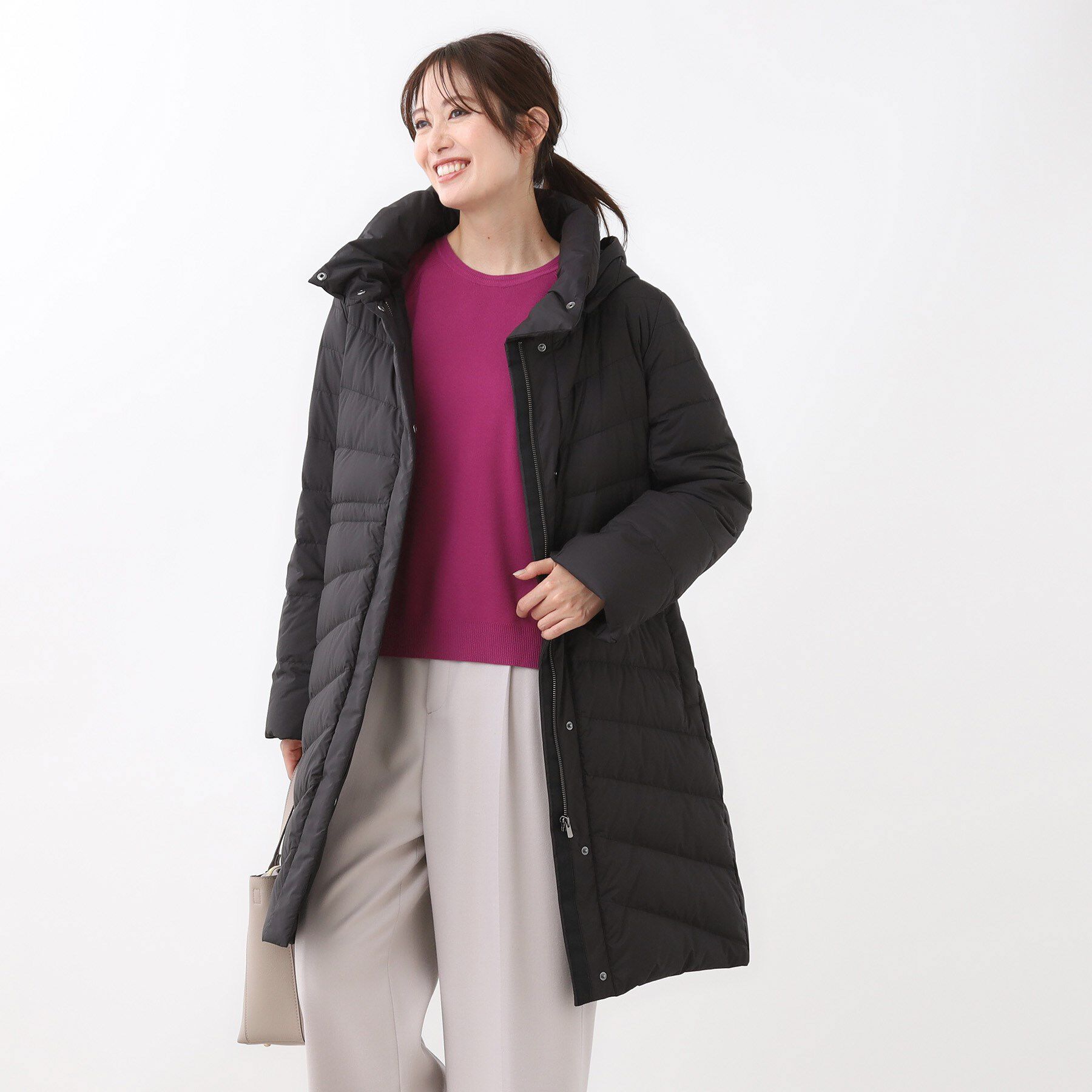 Reflect「【定番人気／ウエスト調整可】フーデッドロングダウンコート」|ダウン|