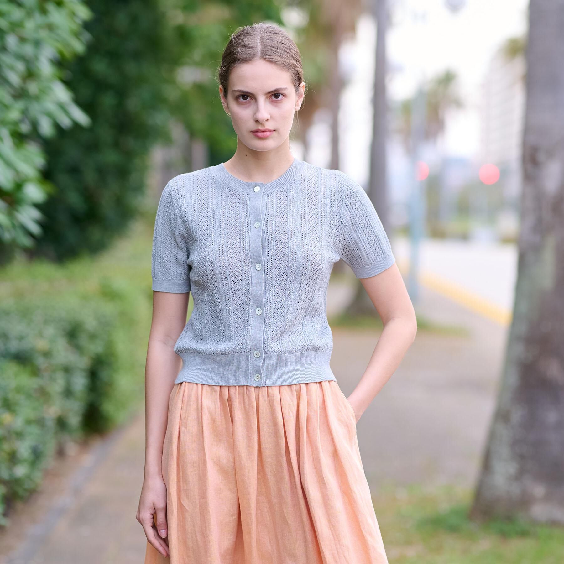 DRESSTERIOR「【前後2WAY/ショート丈】2WAYレースニット」|ニット・セーター|