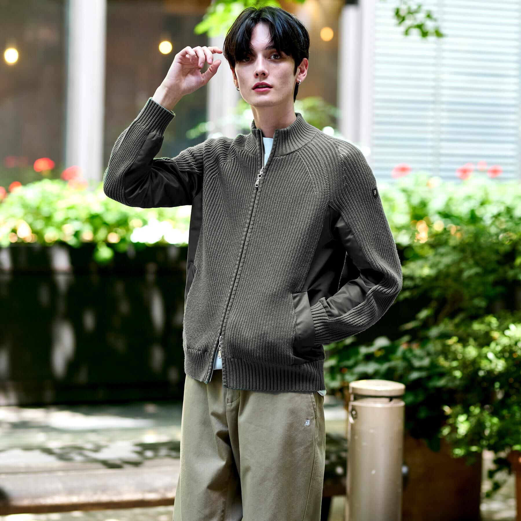 DRESSTERIOR「ミリタリーニットジャケット」|カーディガン|