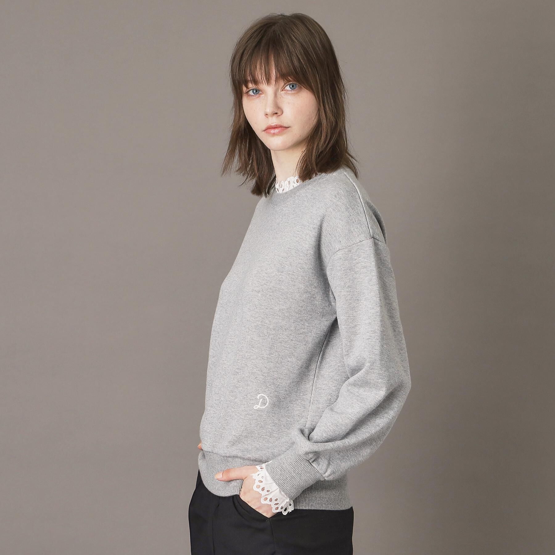 DRESSTERIOR「取り外しフリル付き裏毛プルオーバー」|パーカー|