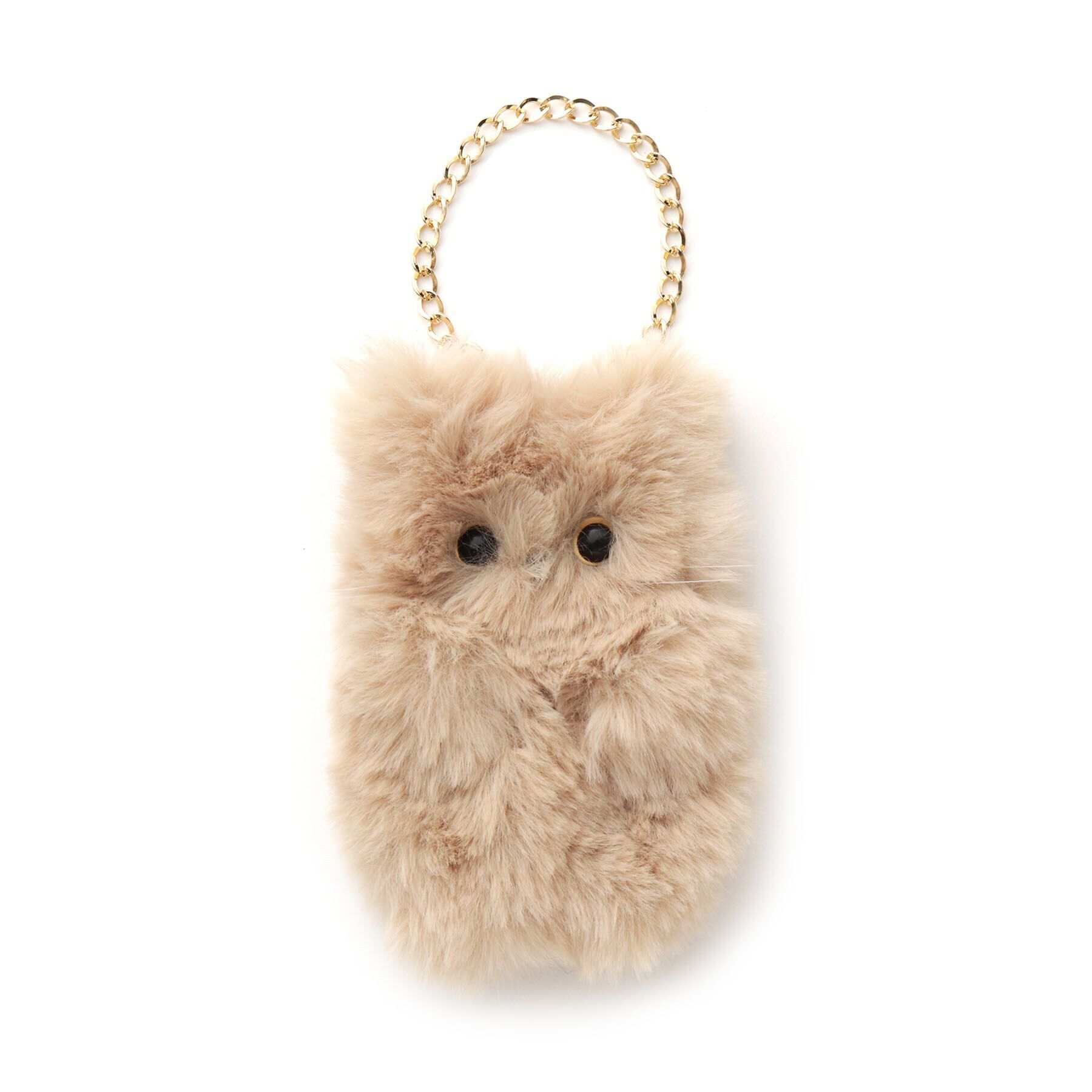 grove「ふわふわネコバッグチャーム」|キーケース|キャメルブラウン(0