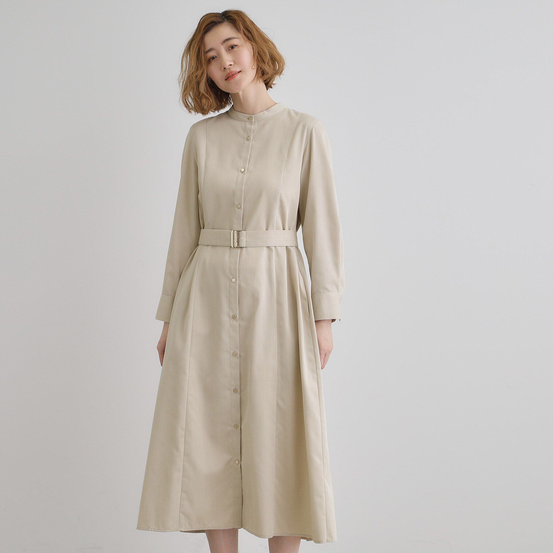 grove「バックプリーツシャツワンピース」|ワンピース|