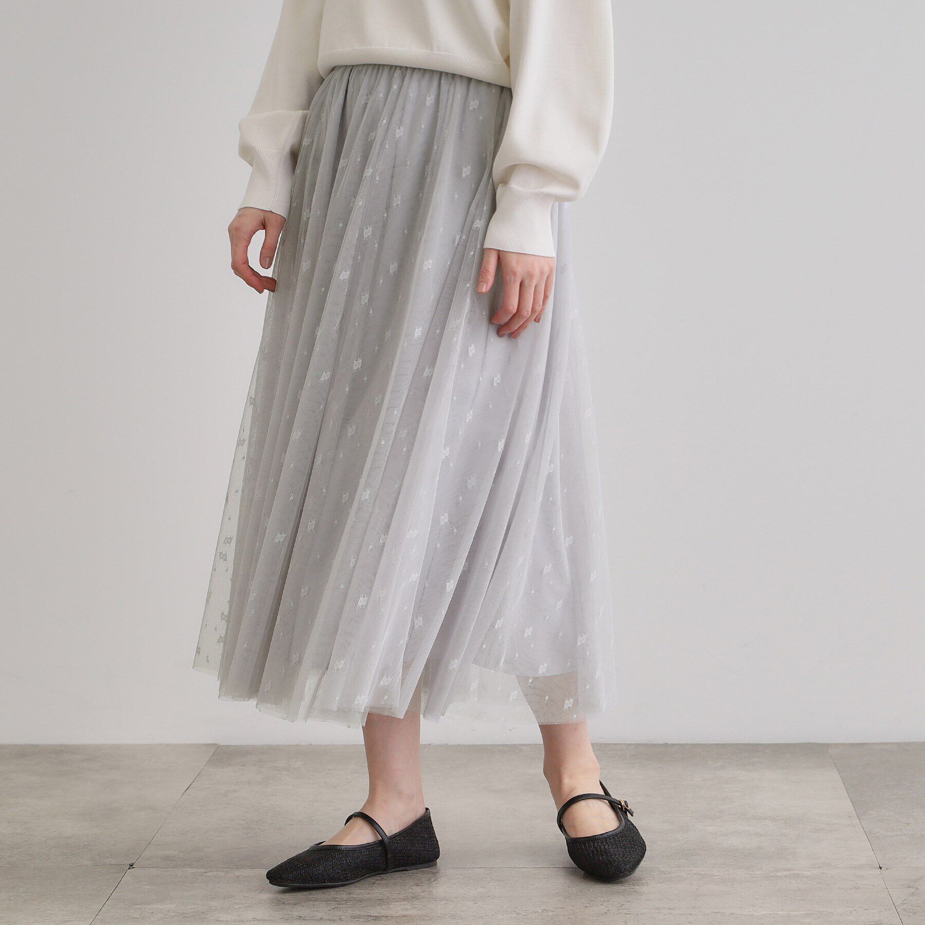 grove「幾何柄チュールスカート」|スカート|