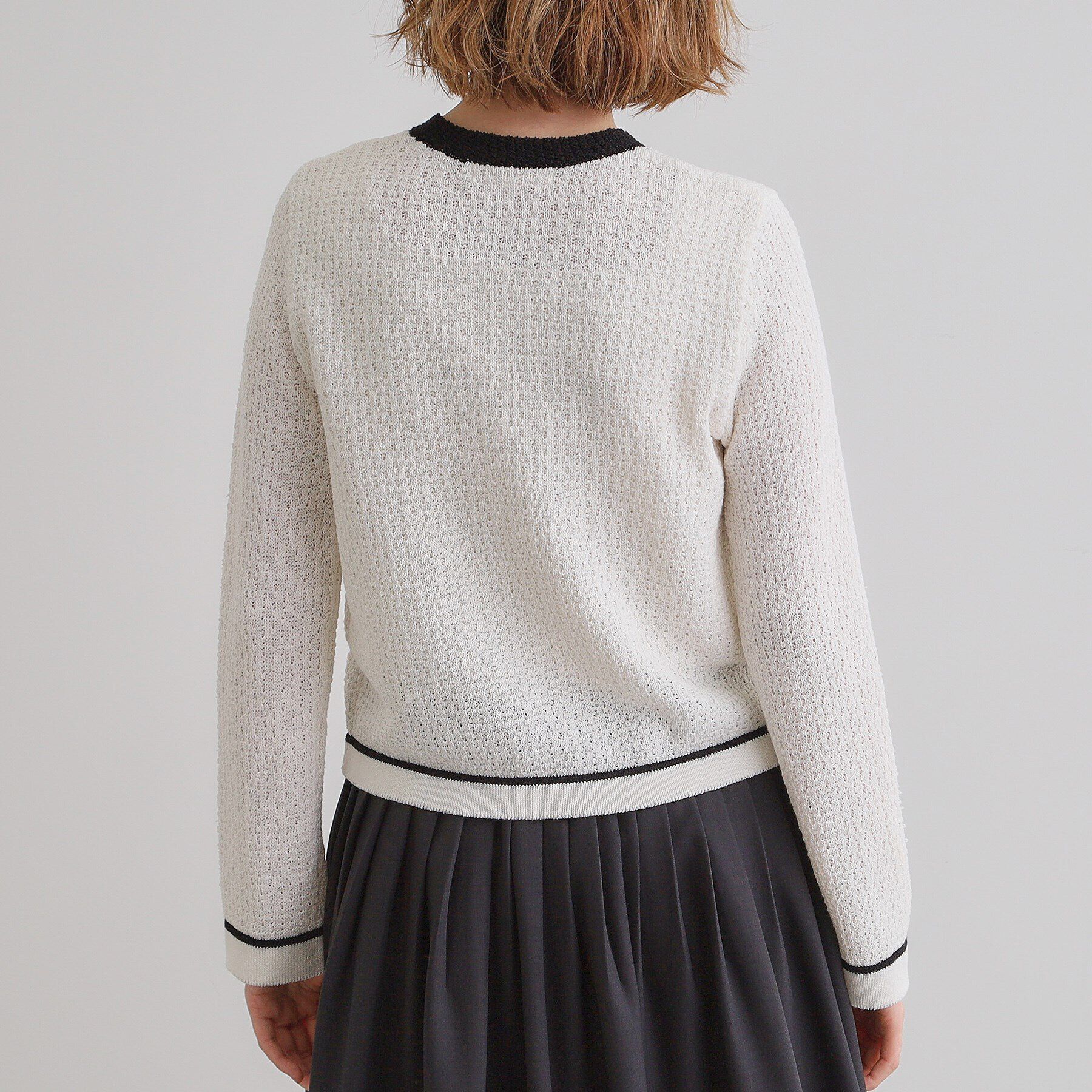 grove「バイカラーニットジャケット」|カーディガン|