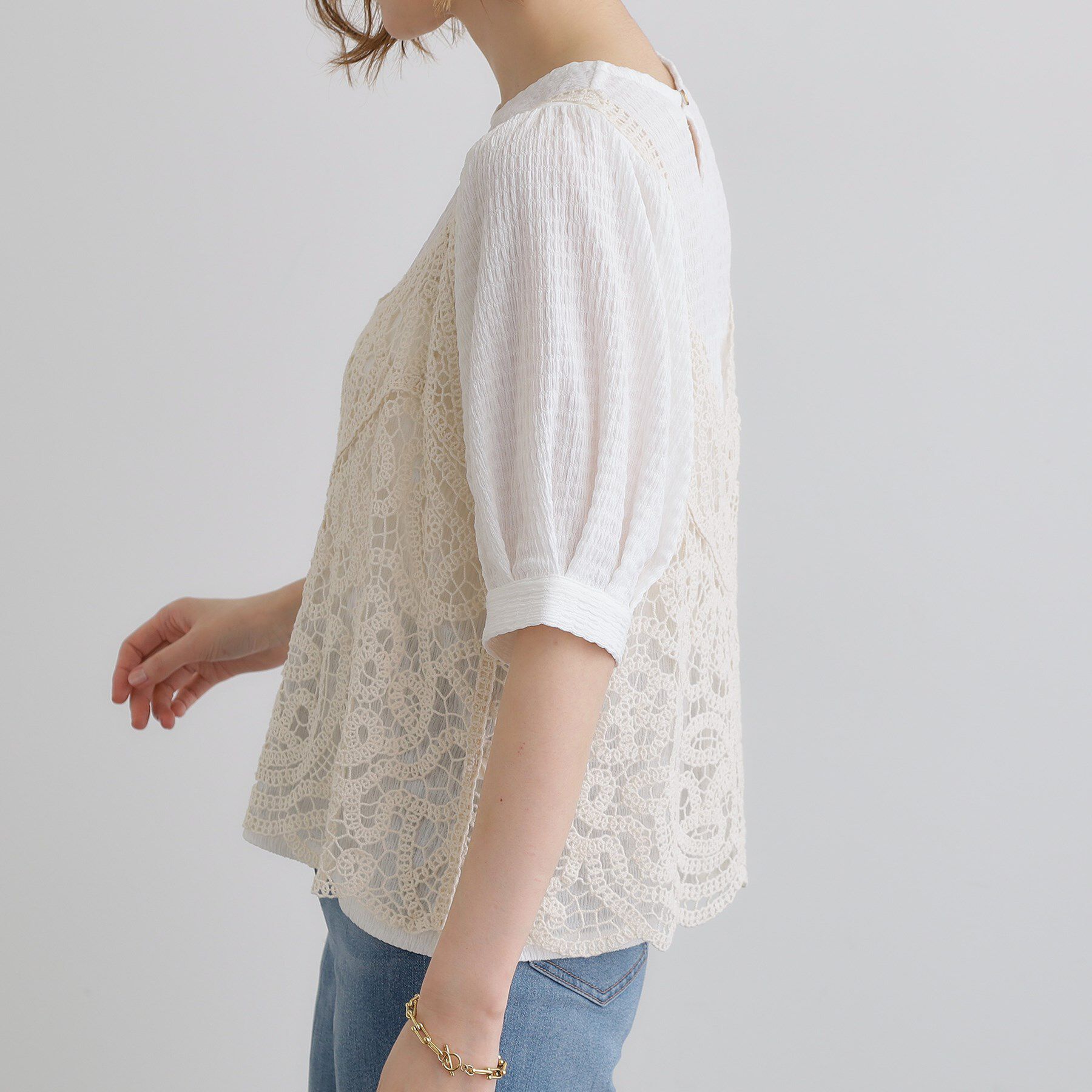 grove「1枚でお洒落に決まるレースビスチェ&times;ブラウスSET」|シャツ・ブラウス|