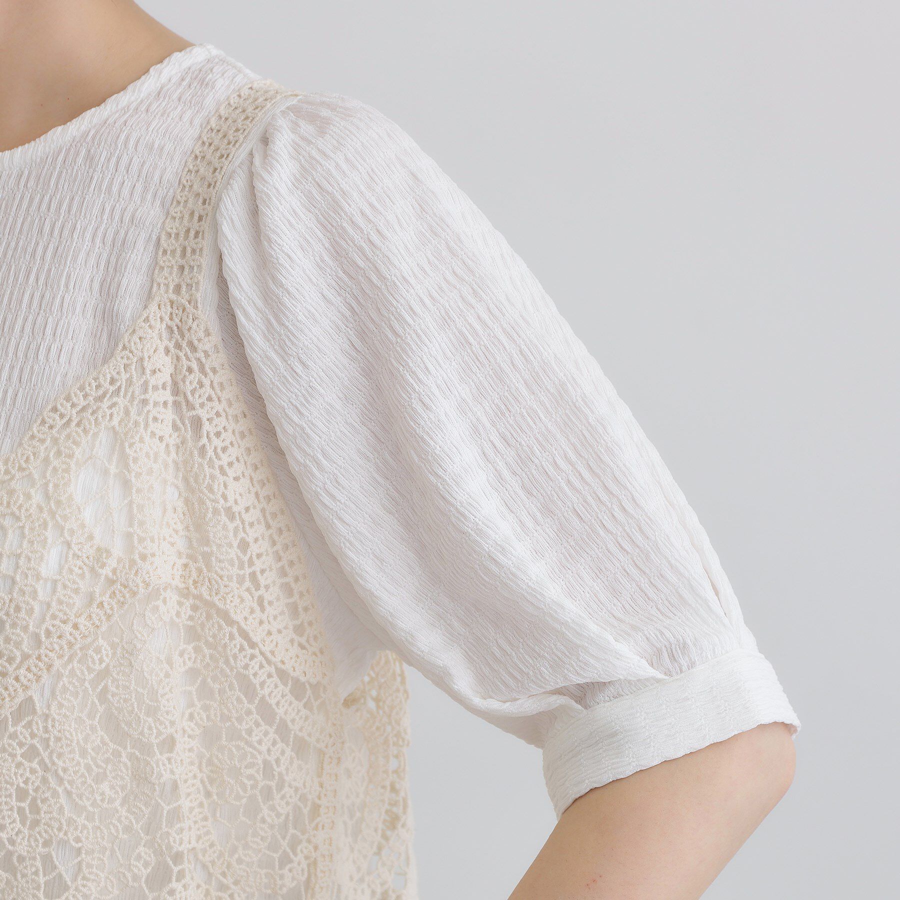 grove「1枚でお洒落に決まるレースビスチェ&times;ブラウスSET」|シャツ・ブラウス|