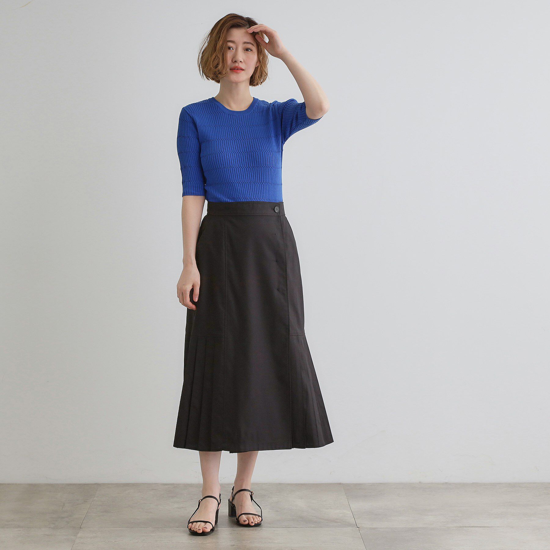 grove「【大人のニュアンス】リネン混サイドタックスカート」|スカート|