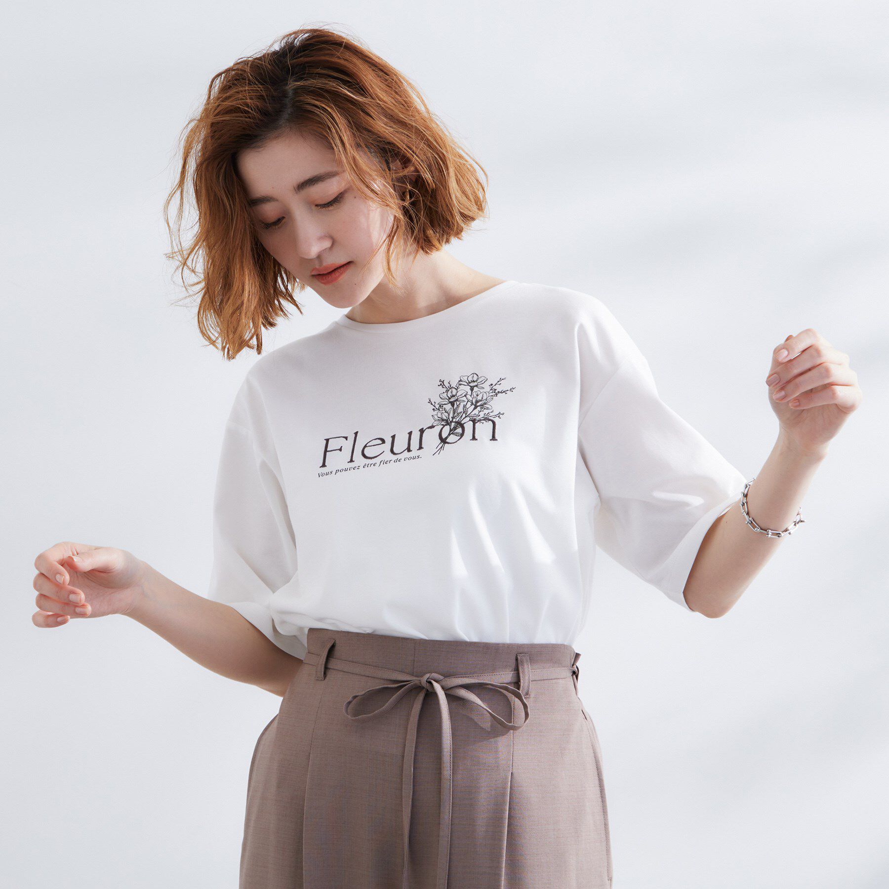 grove「【UVカット/二の腕カバー】ハーフスリーブロゴTシャツ」|Tシャツ・カットソー|