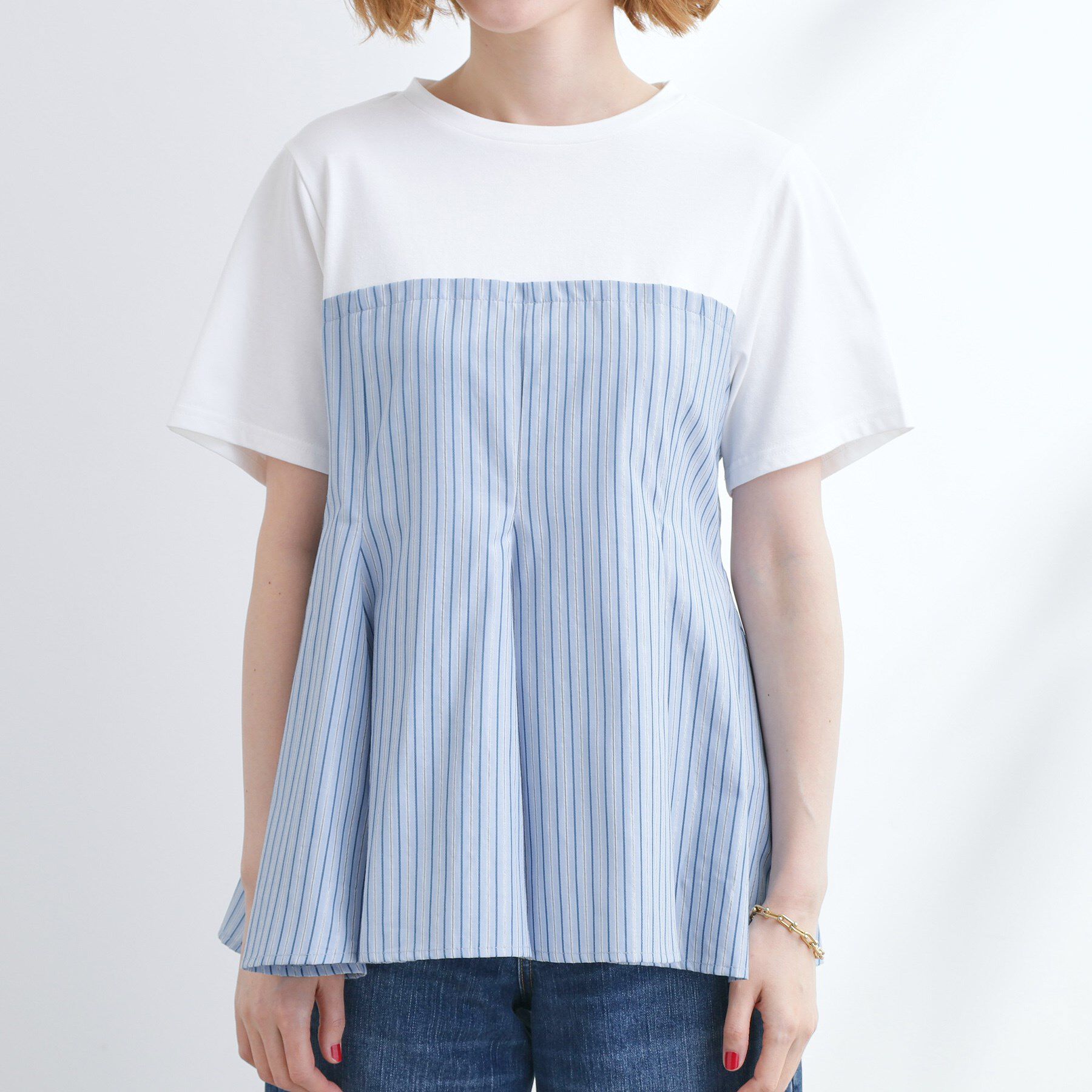 grove「贅沢フレアーが高見え ドッキングビスチェT」|Tシャツ・カットソー|