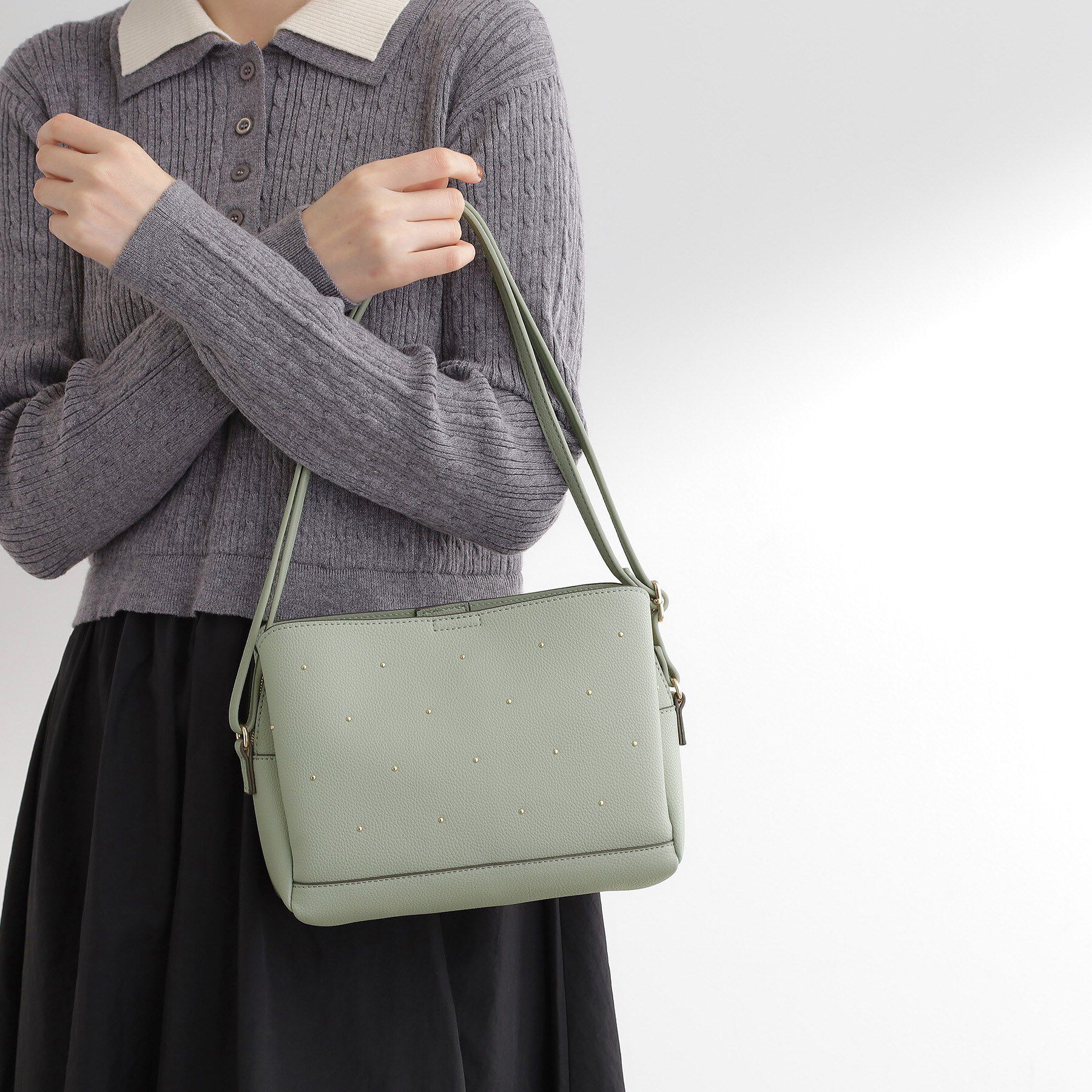 grove「ドットスタッズ3層ショルダー」|ショルダー・メッセンジャー|ミントグリーン(02