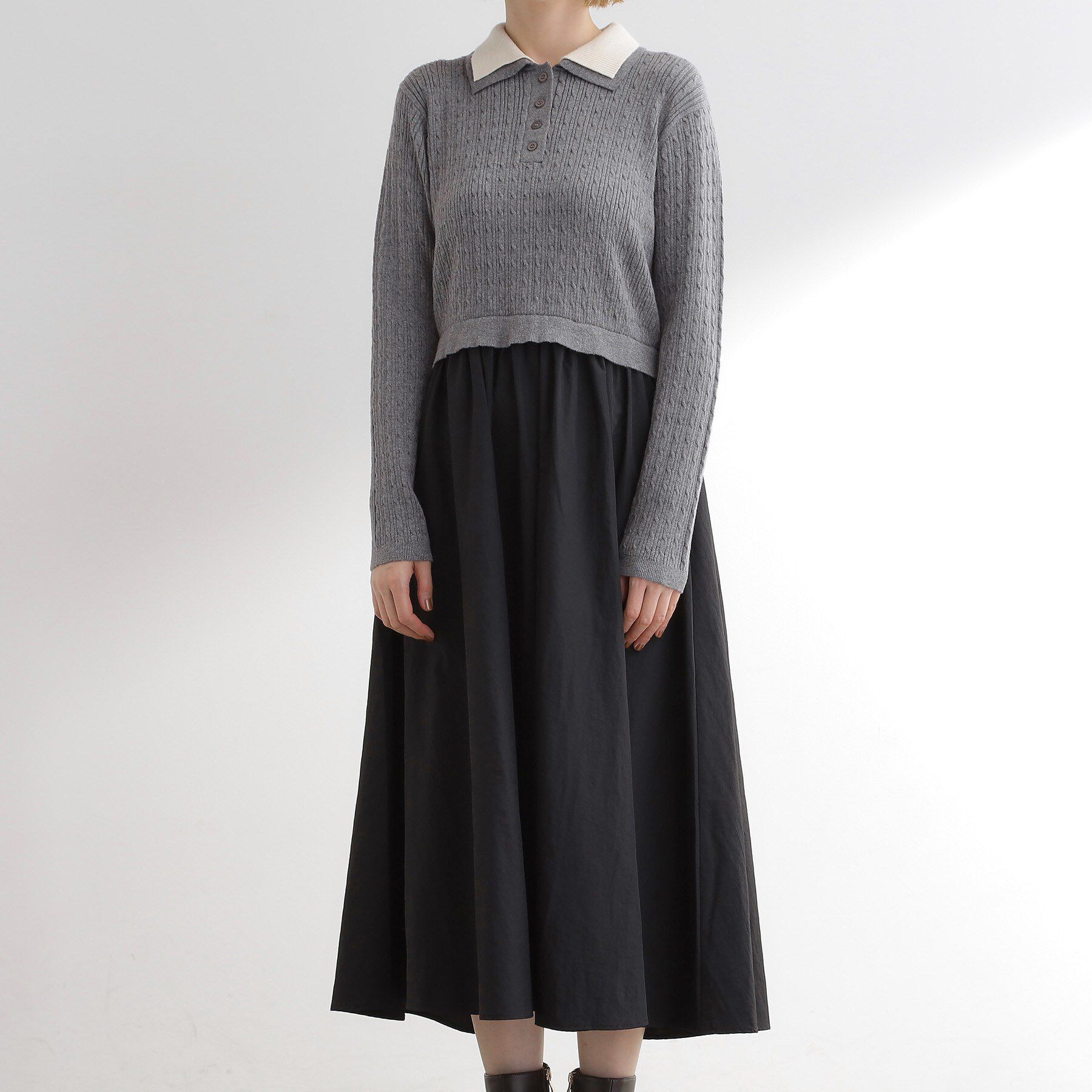 grove「【時短コーデ】ポロニットドッキングワンピース」|ワンピース|